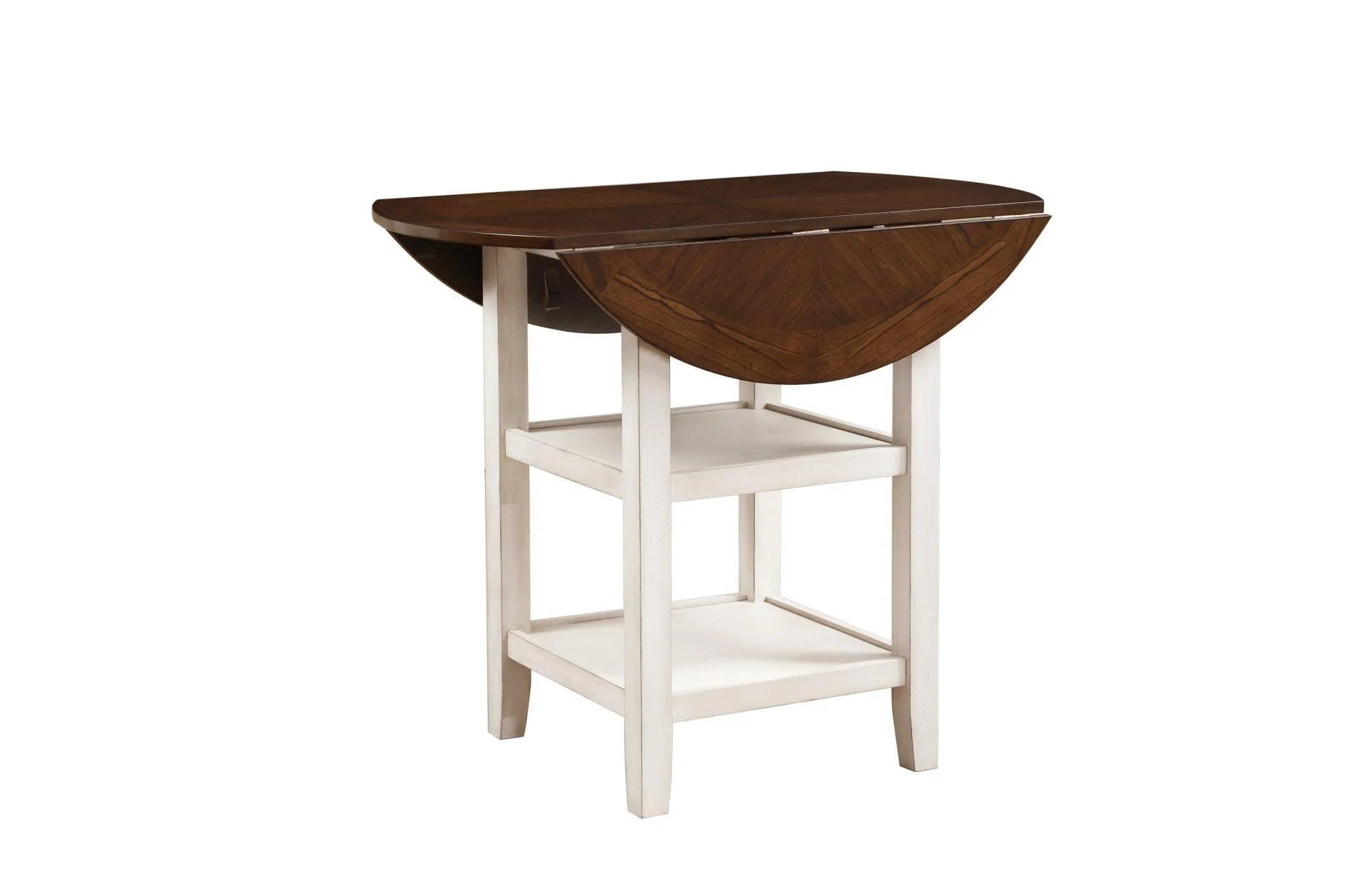 Kiwi Brown White Faux Leather Circle Counter Height Set - Image 3