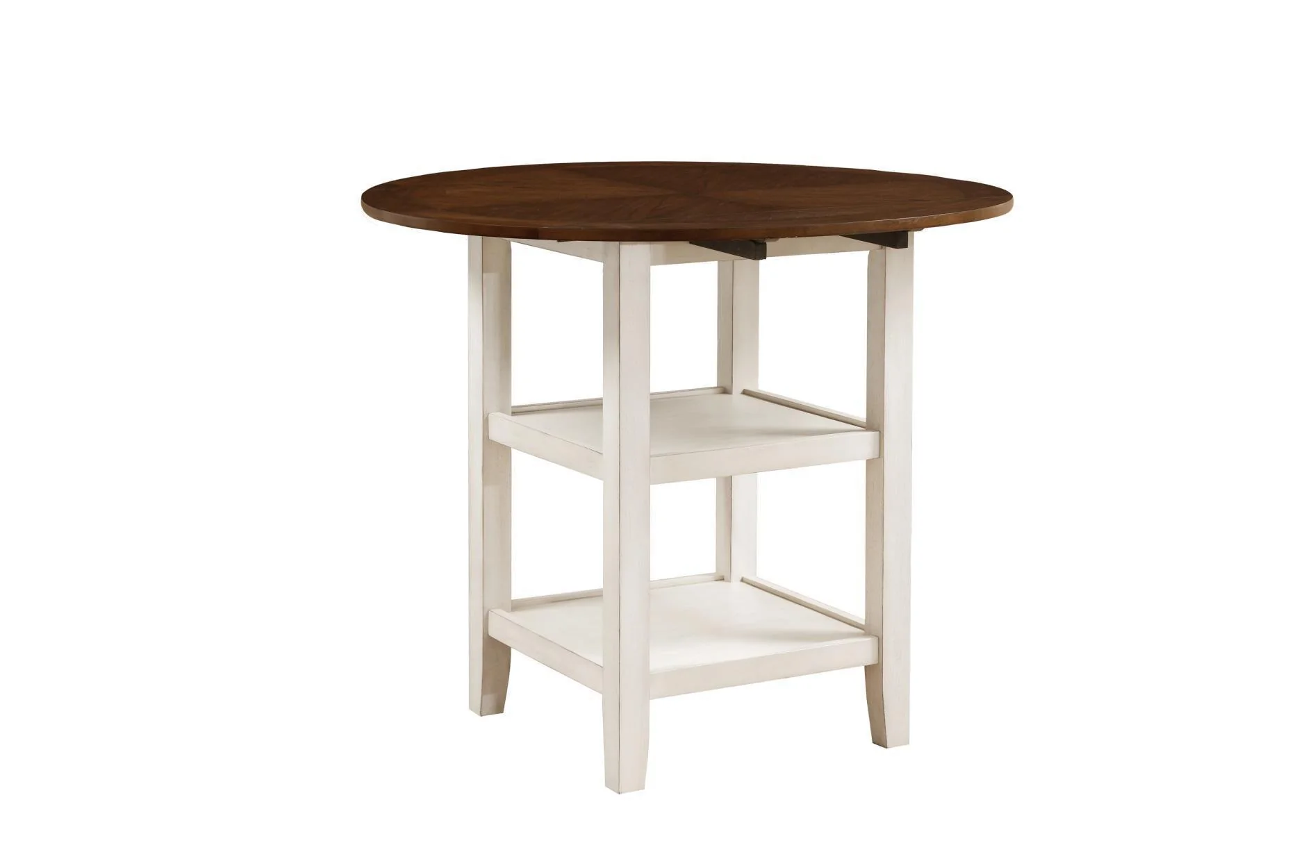 Kiwi Brown White Faux Leather Circle Counter Height Set - Image 2