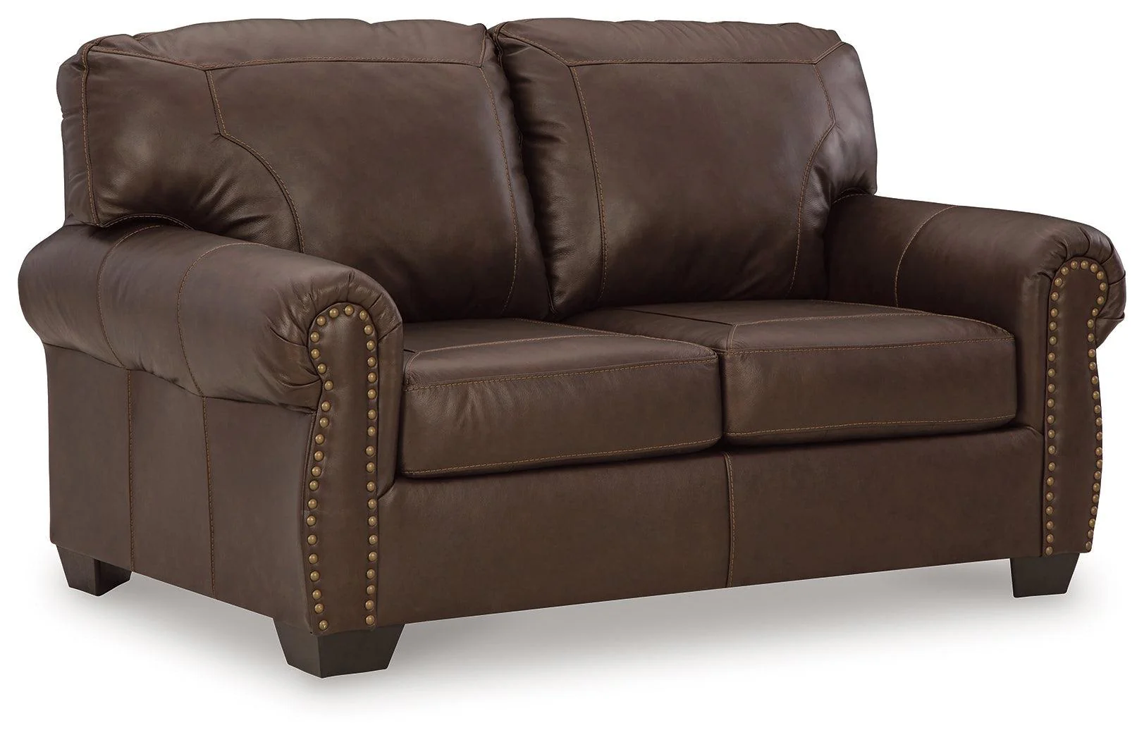 Colleton Dark Brown Leather Loveseat - Image 2