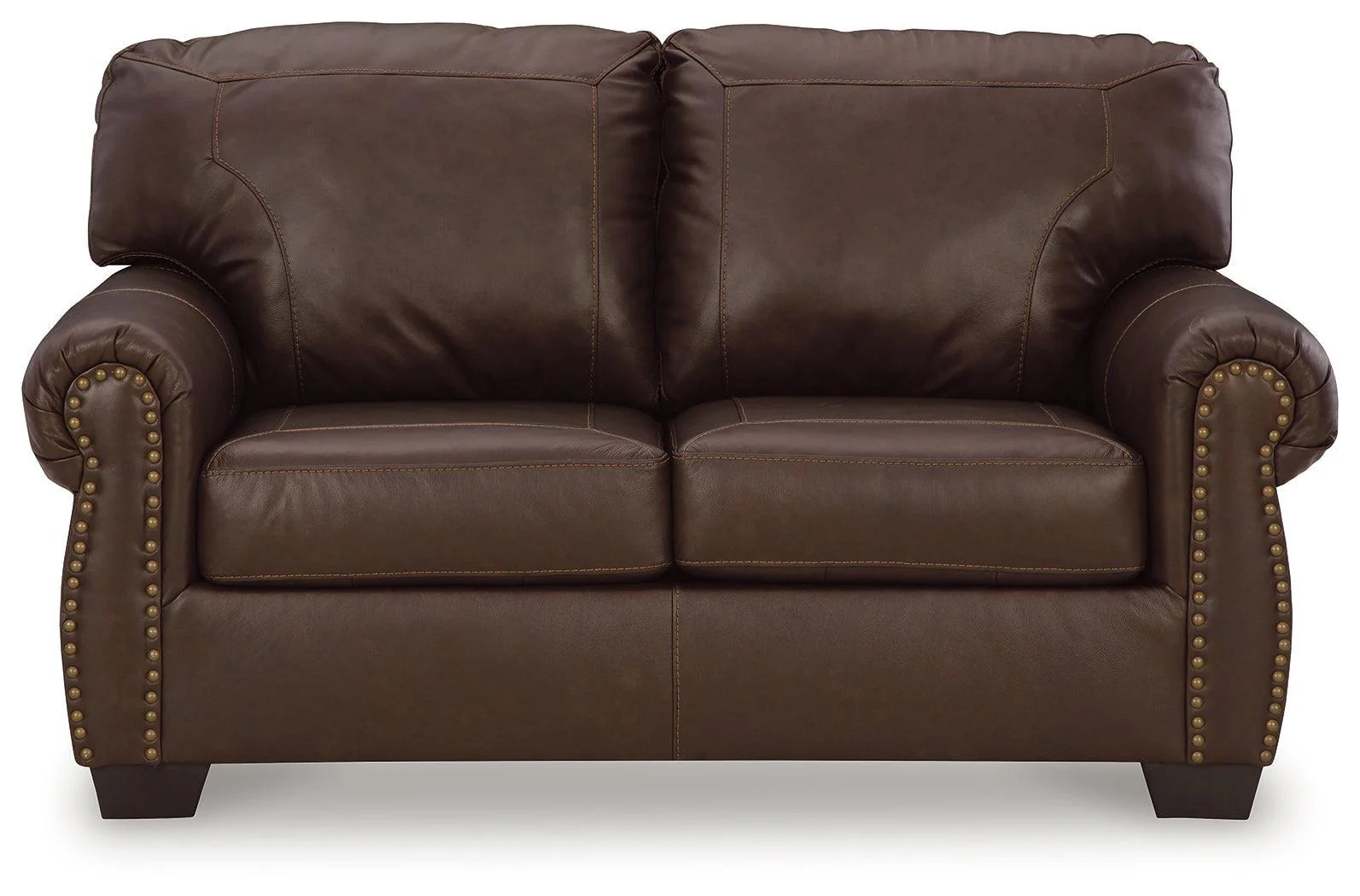 Colleton Dark Brown Leather Loveseat - Image 3