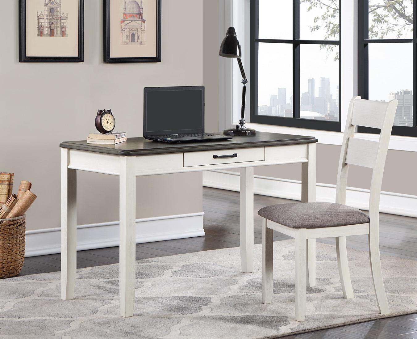 Dakota Chalk Brown Transitonal Rectangular Desk & Chair - Image 1