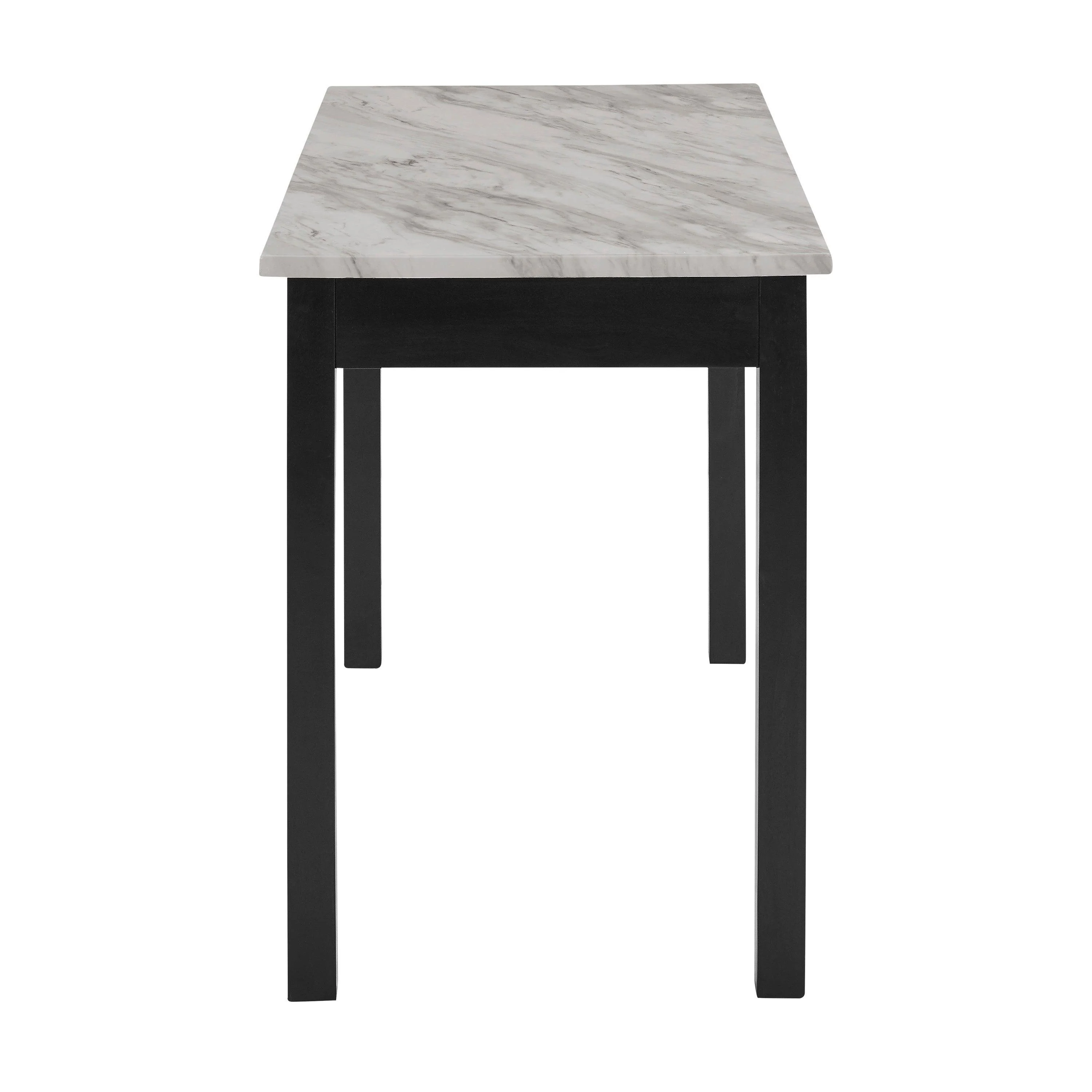 Lennon Black White Velvet Desk & Chair Set - Image 3
