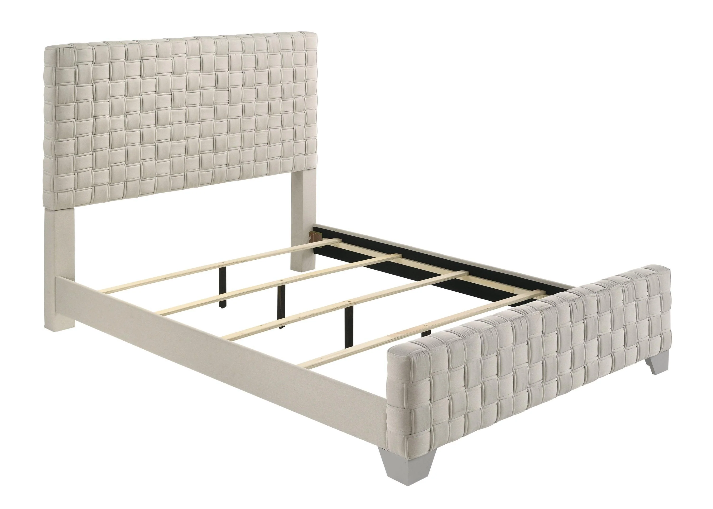Ferin Taupe Upholstered Panel Queen Bed - Image 3