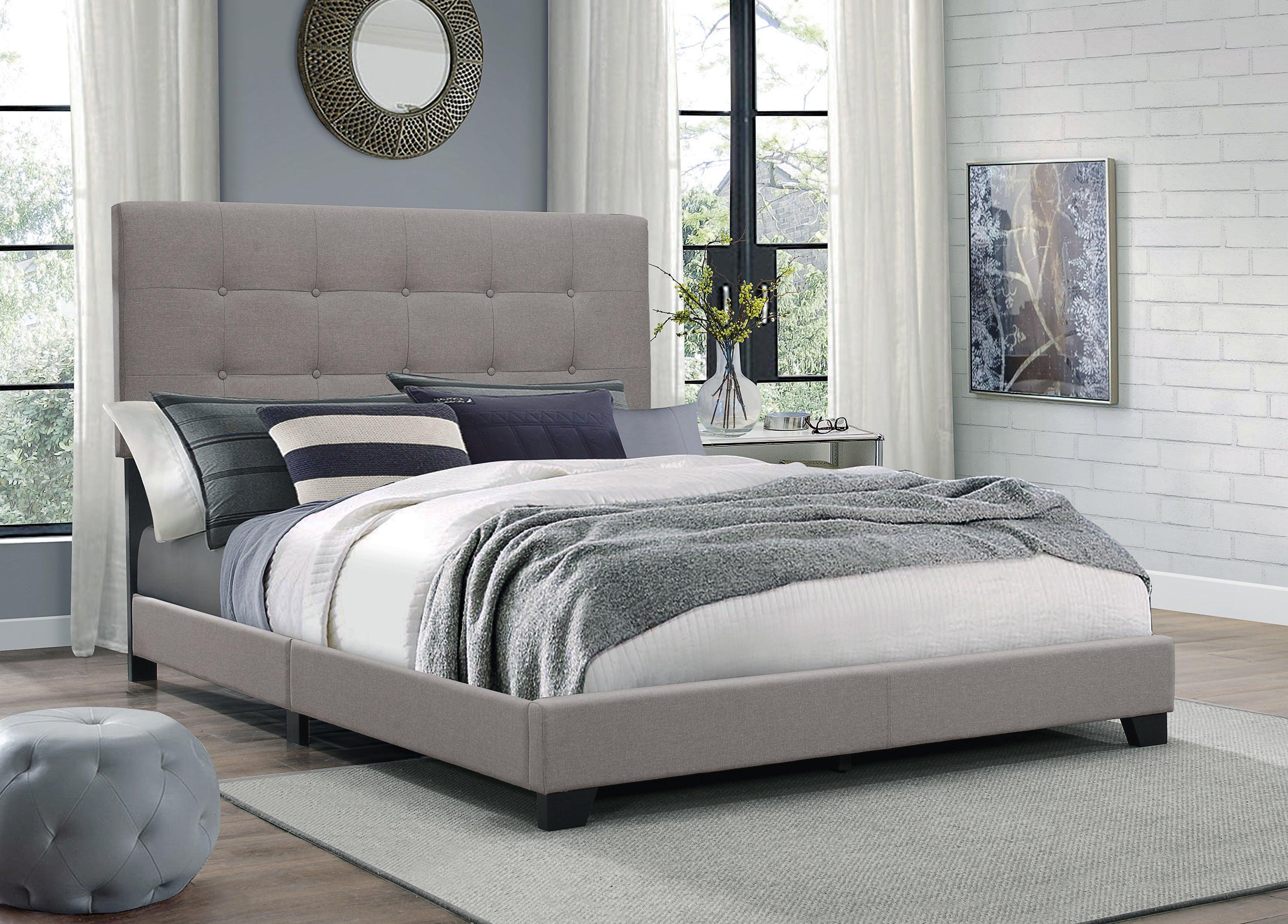 Florence Gray Fabric Upholstered Tufted Queen Bed - Image 3