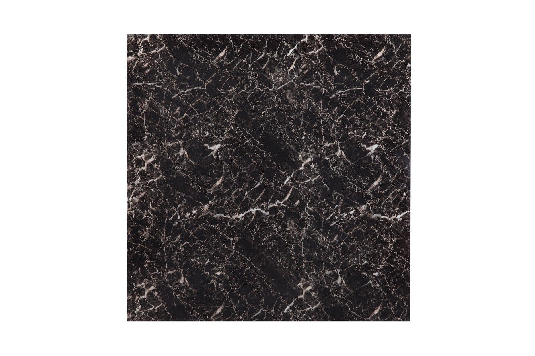 Olney Black Faux Leather Faux Marble Rectangular Dining Room Set - Image 3