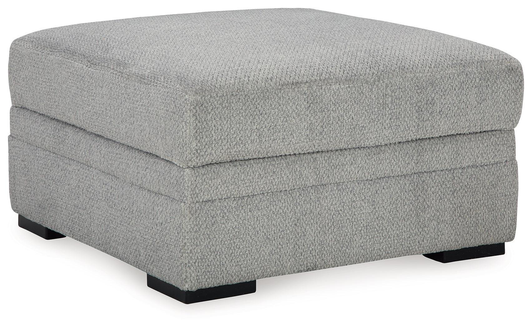 Casselbury Cement Velvet Ottoman With Storage - Image 2