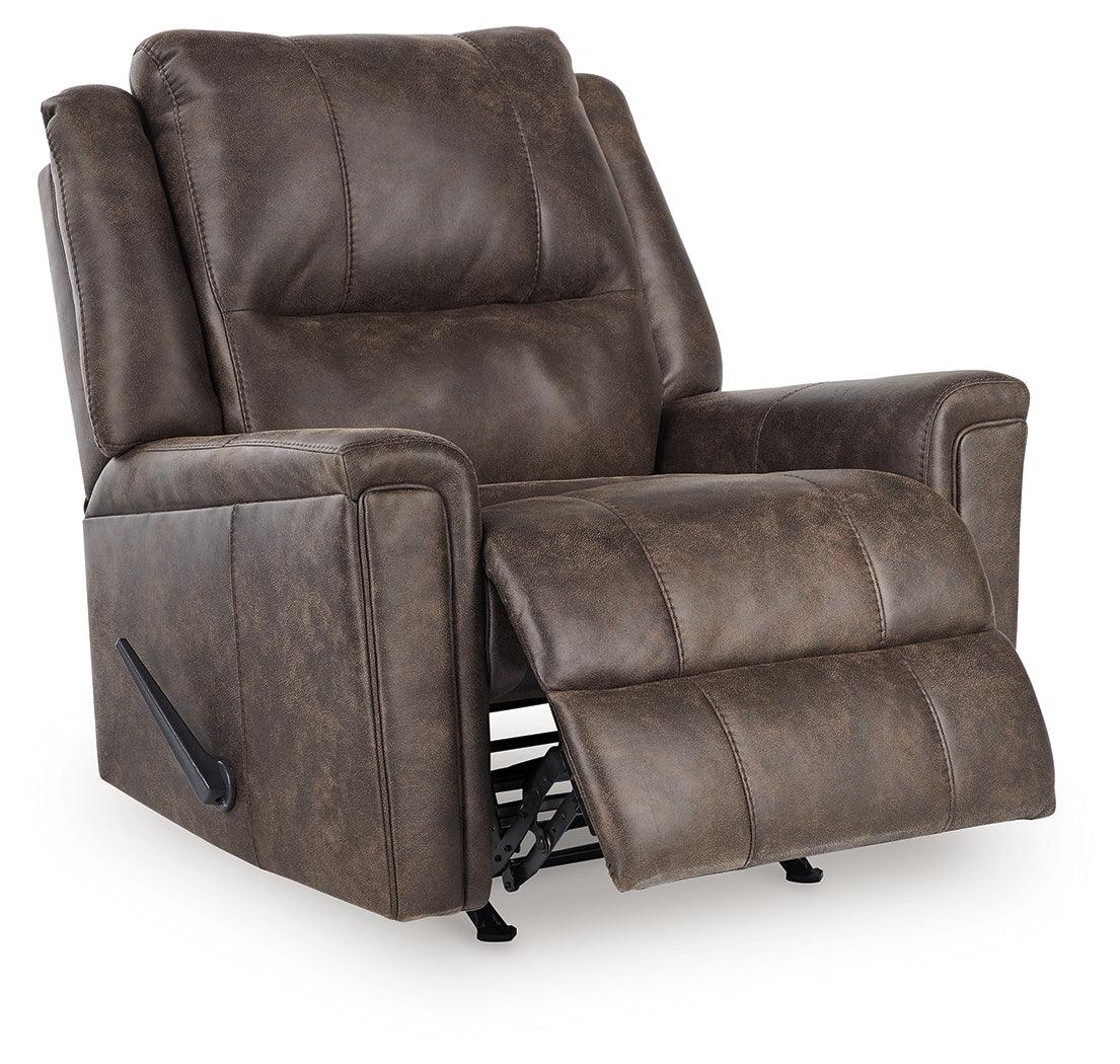 Lixtowel Walnut Faux Leather Recliner - Image 3