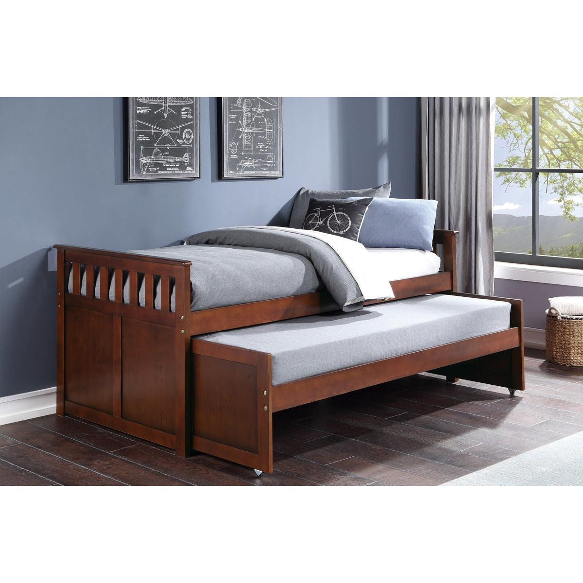 Rowe Dark Cherry Twin Over Twin Bed - Image 1