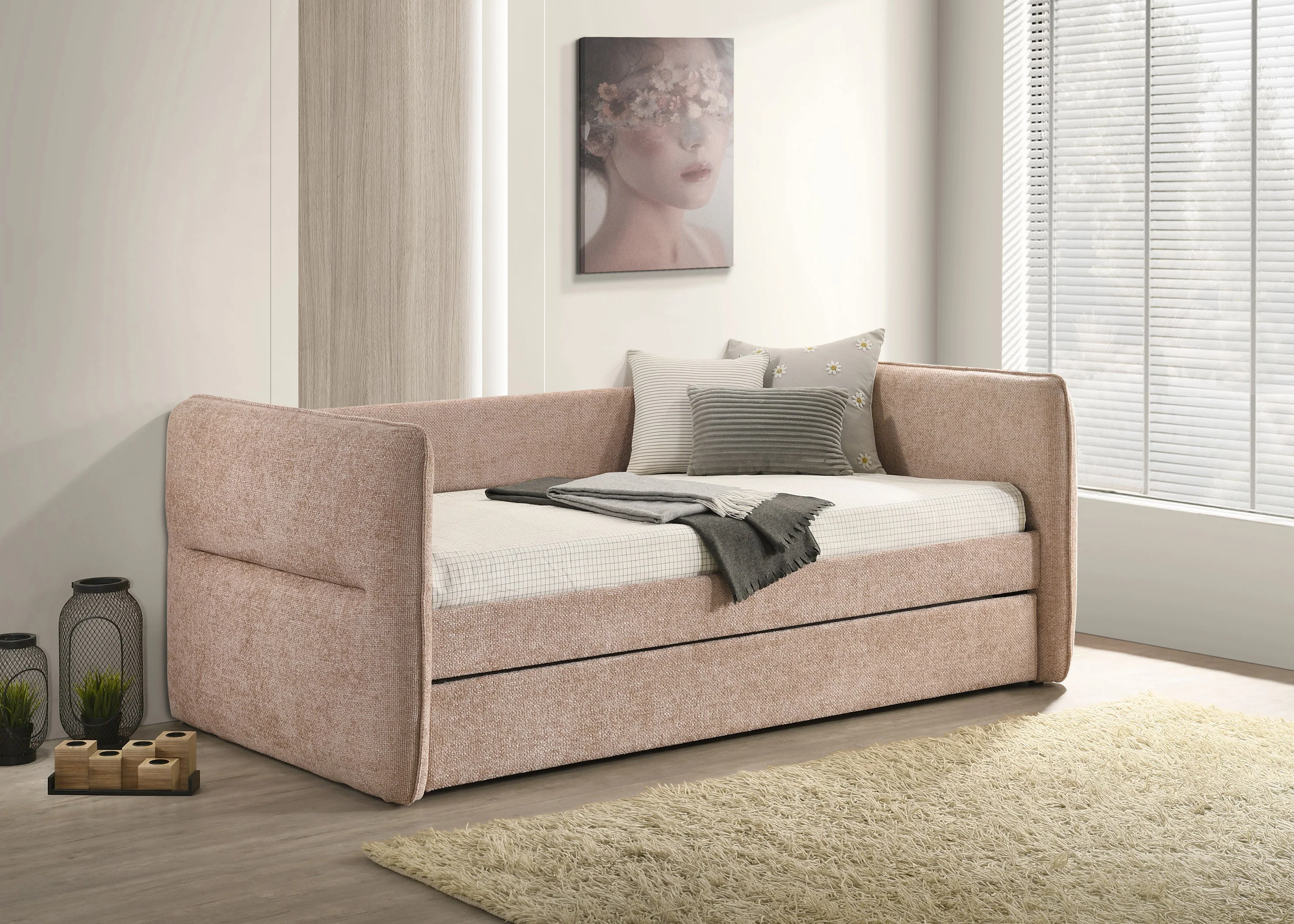 Philipa Mauve Upholstered Daybed - Image 2
