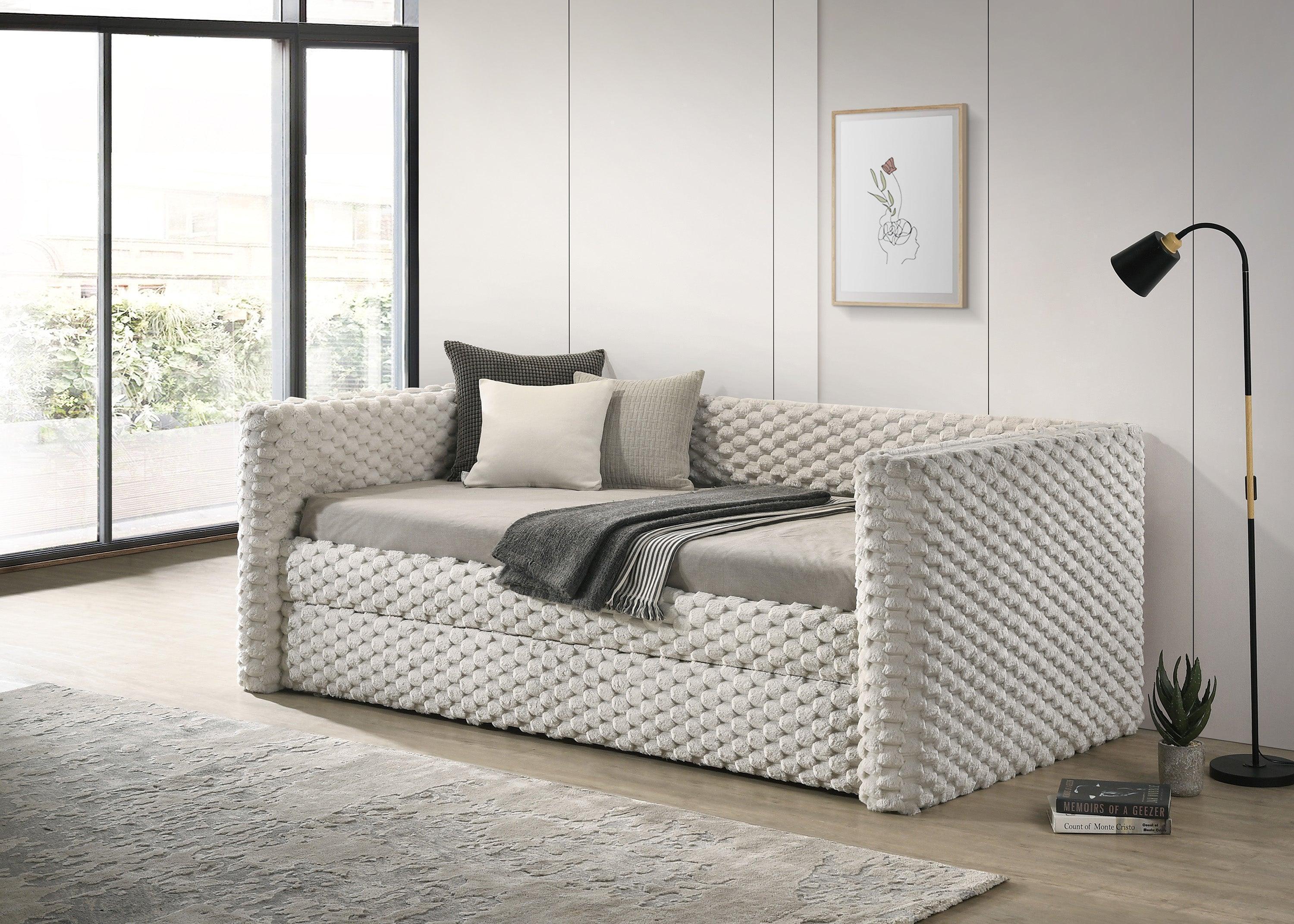 Brielle White Dove Upholstered Daybed - Image 2