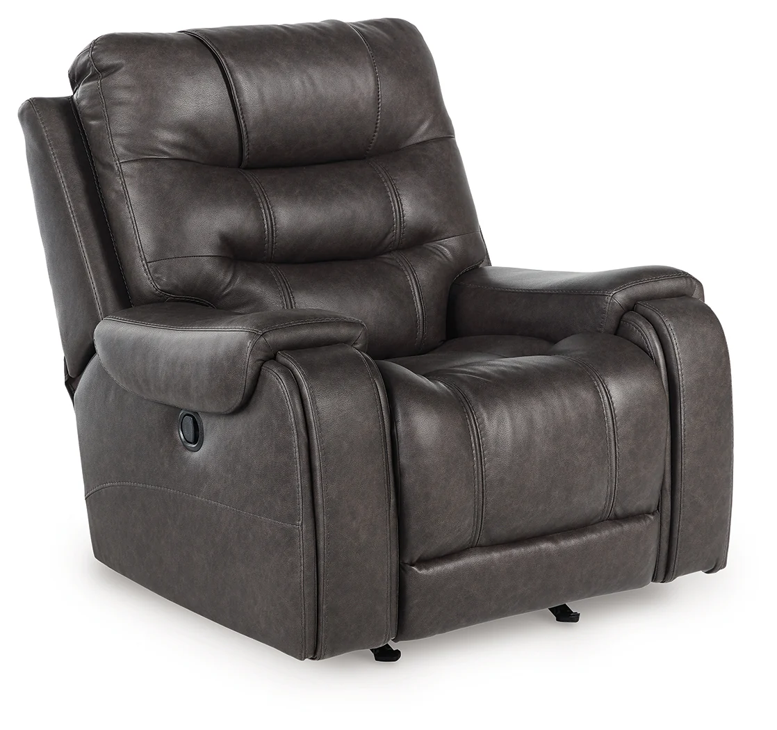 Femley Smoke Faux Leather Recliner - Image 2