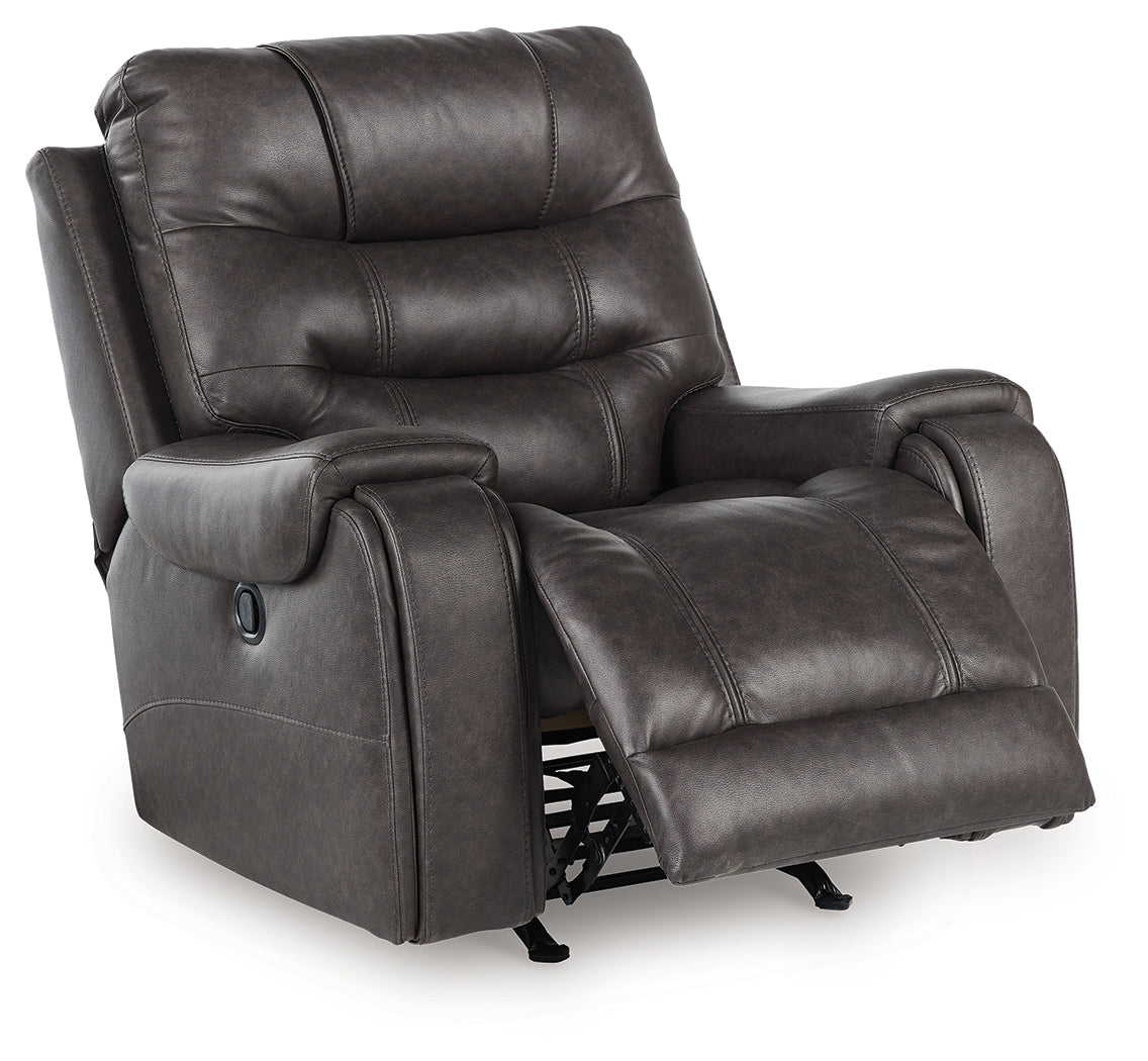 Femley Smoke Faux Leather Recliner - Image 3