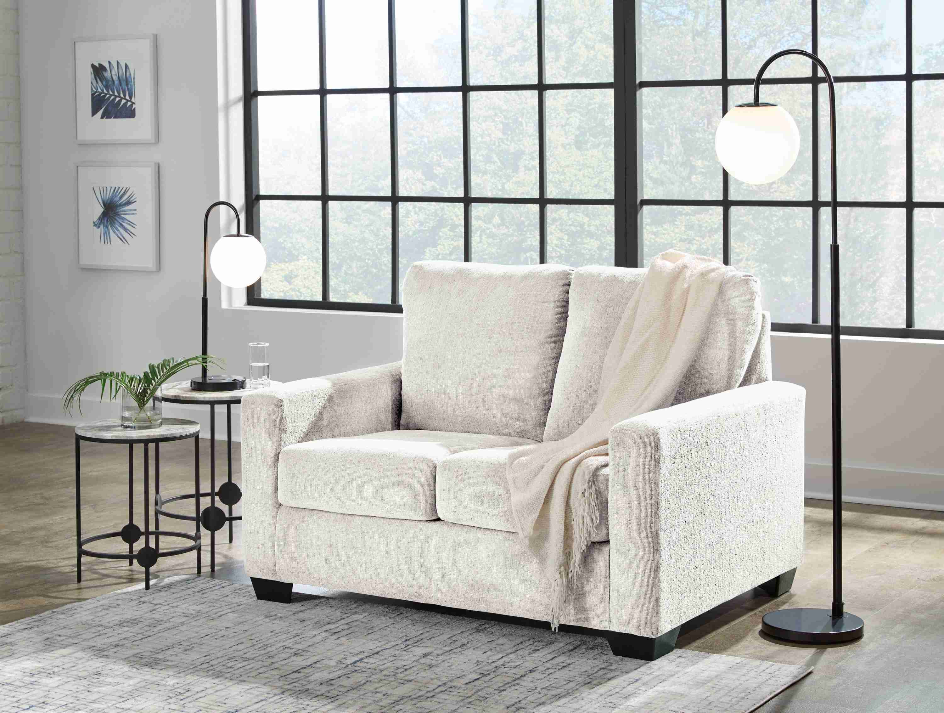 Rannis Snow Chenille Twin Sofa Sleeper - Image 3