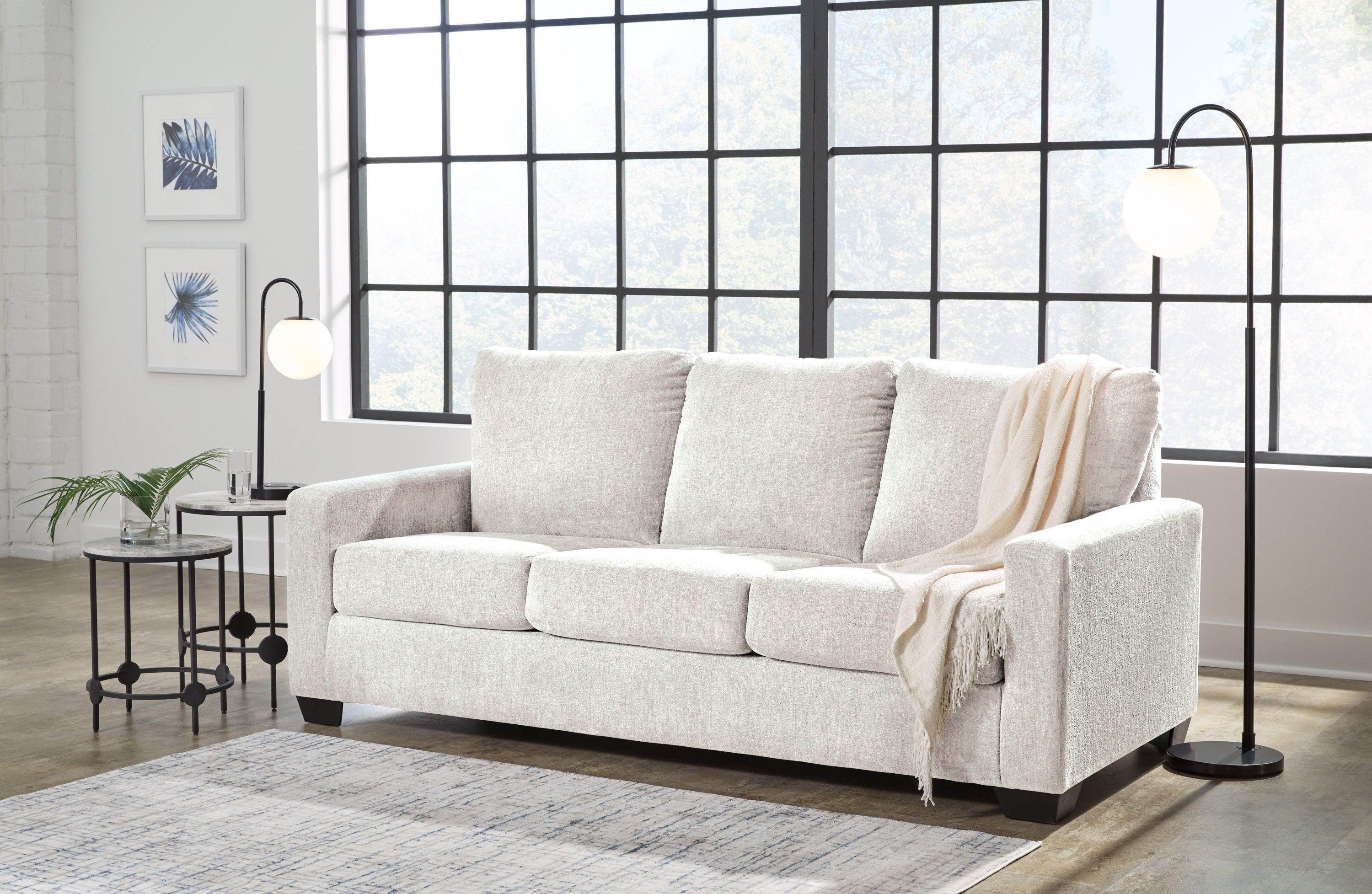 Rannis Snow Chenille Queen Sofa Sleeper - Image 3