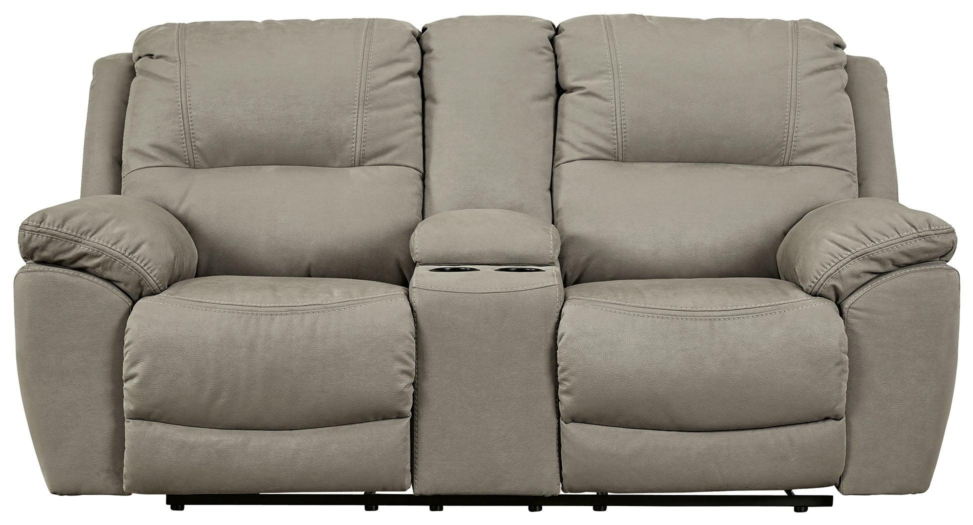 Next-Gen Gaucho Putty Microfiber Power Reclining Loveseat With Console - Image 3