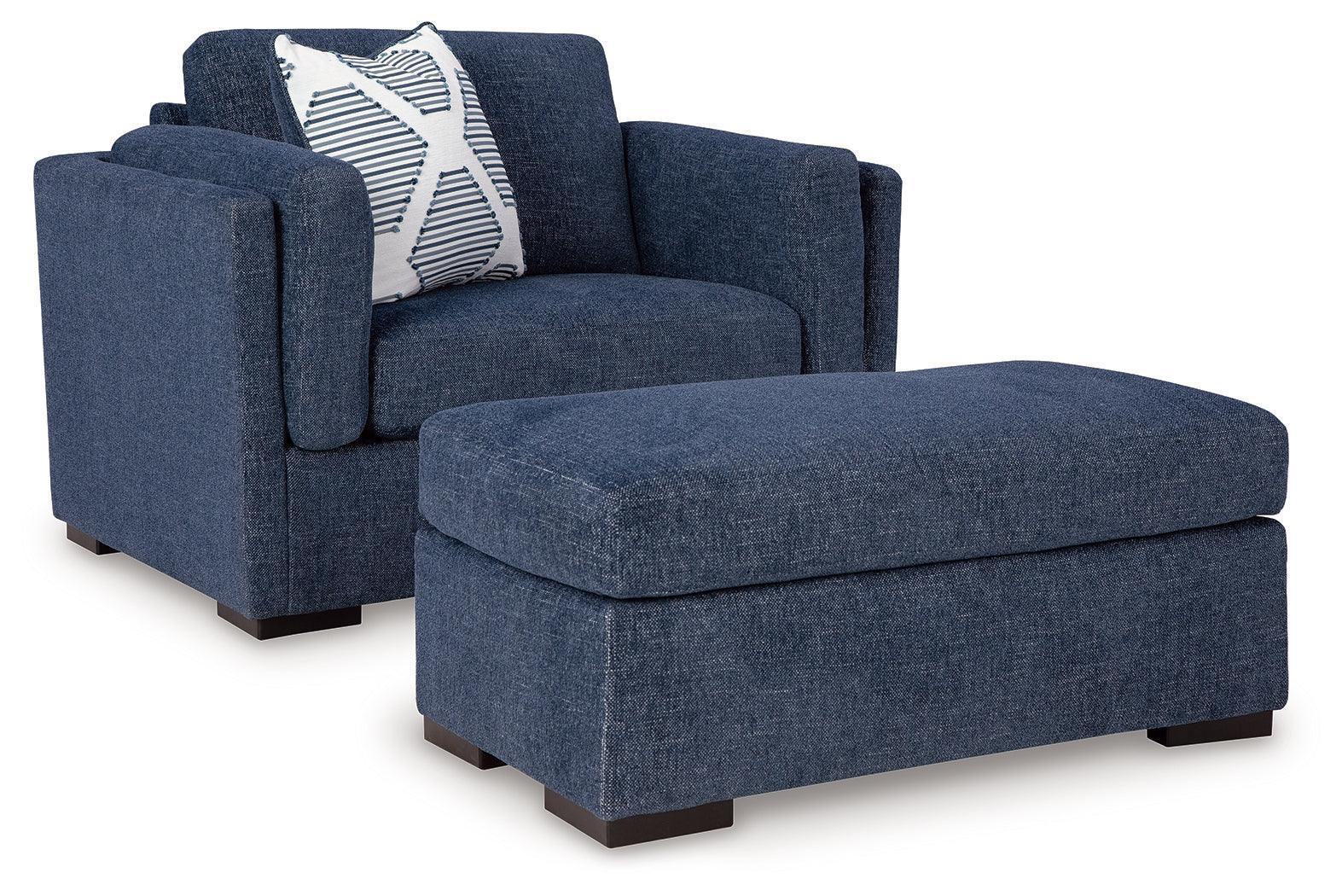 Evansley Navy Sofa, Loveseat, Chair and Ottoman - Image 3