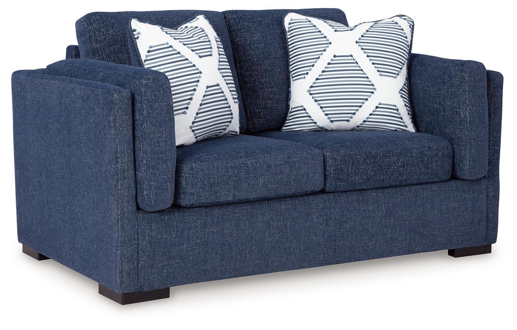 Evansley Navy Nuvella® Loveseat - Image 2