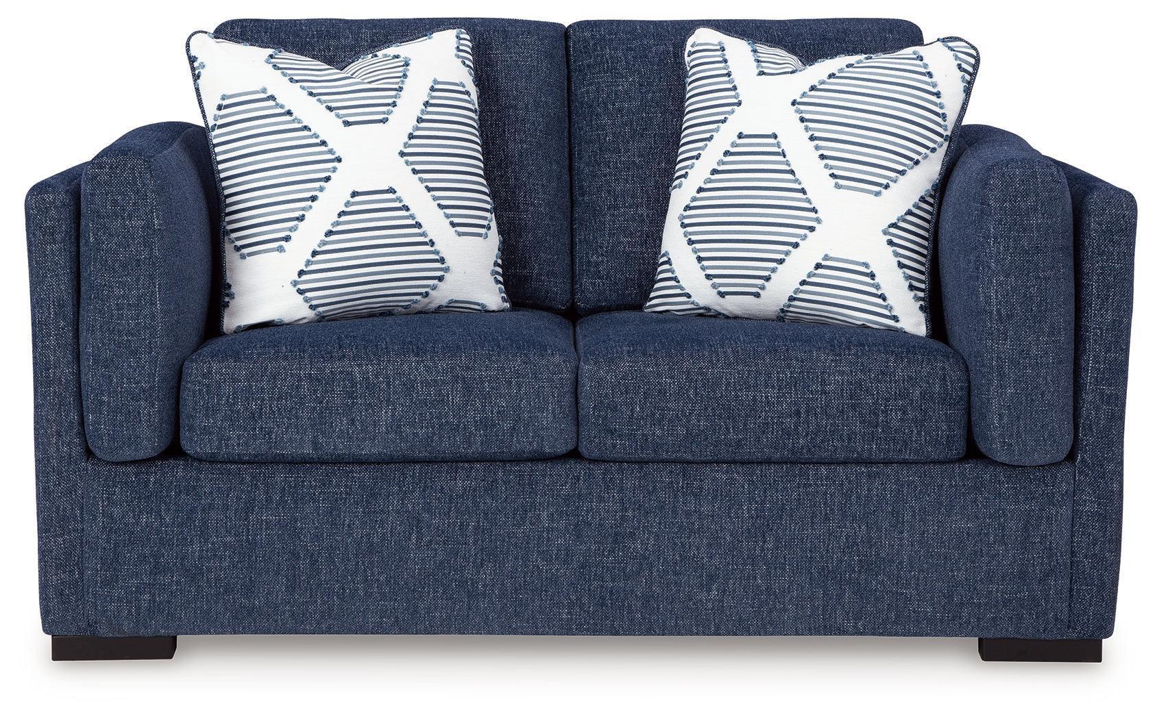 Evansley Navy Nuvella® Loveseat - Image 3
