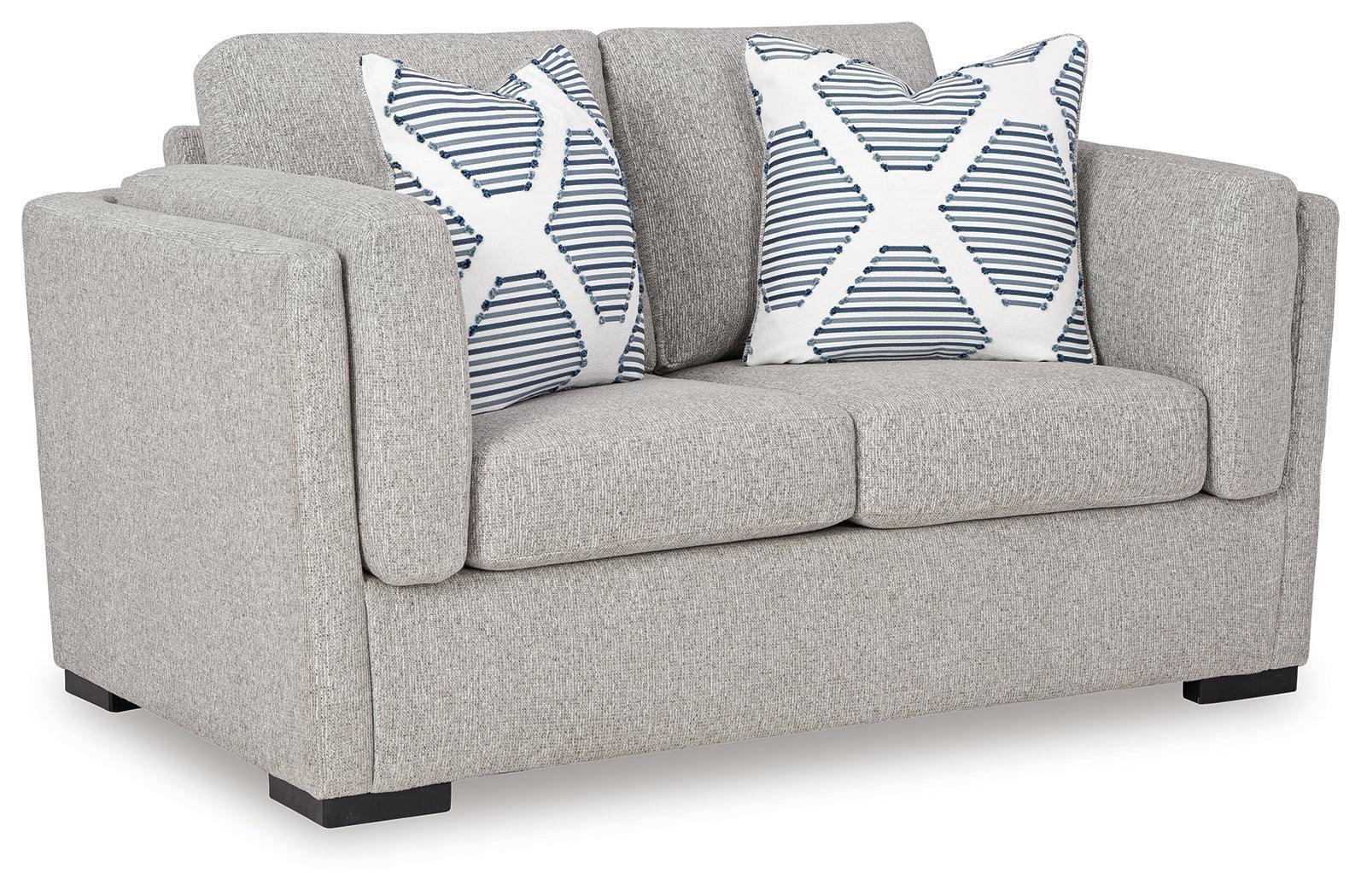 Evansley Pewter Nuvella® Loveseat - Image 2
