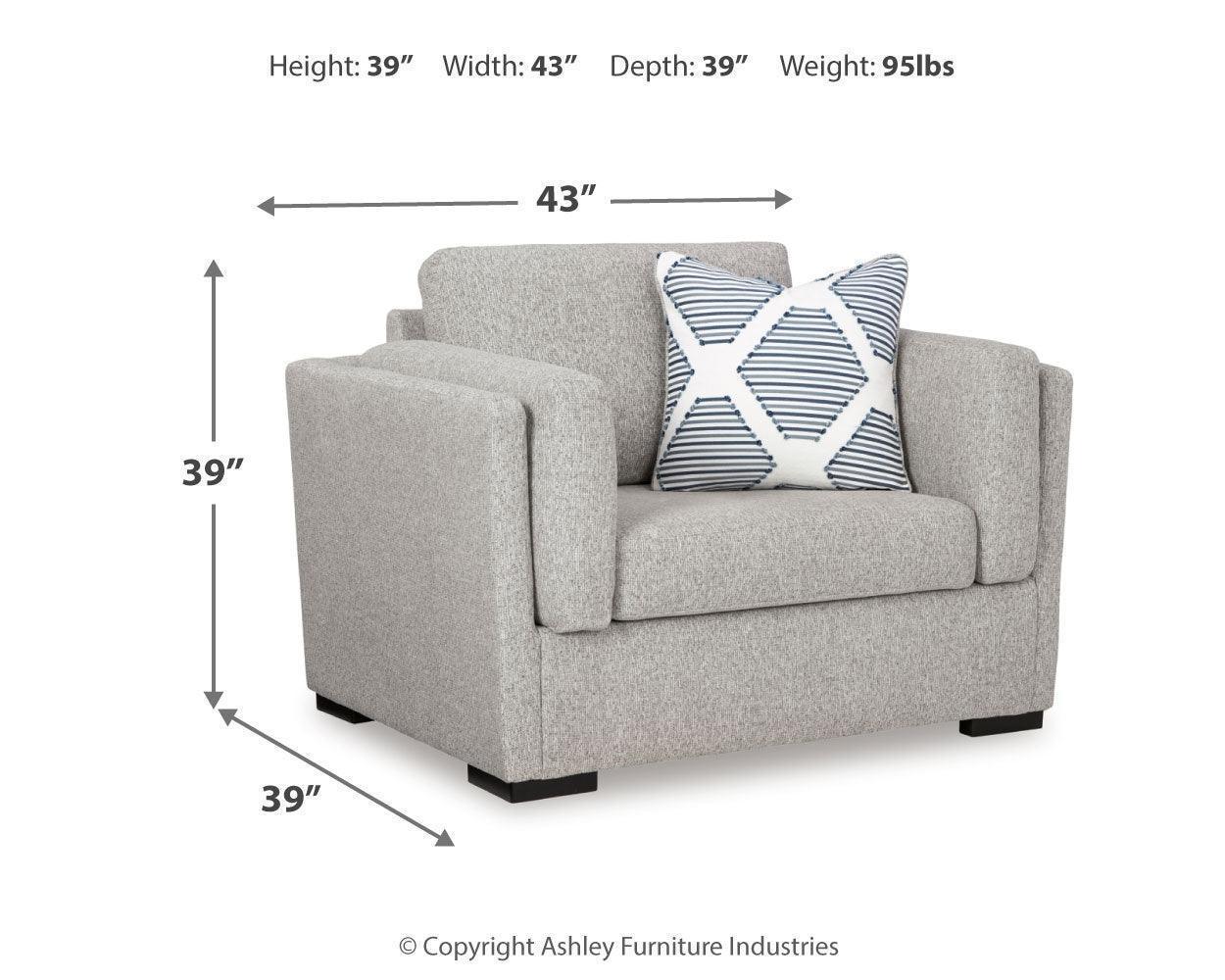Evansley Pewter Chair and Ottoman - Image 3