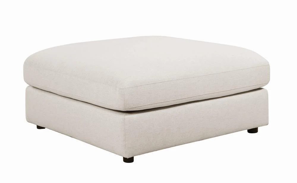 Serene Upholstered Rectangular Ottoman Beige - Image 1