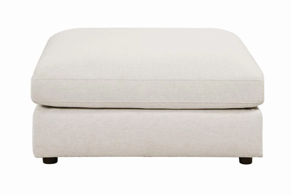 Serene Upholstered Rectangular Ottoman Beige - Image 2