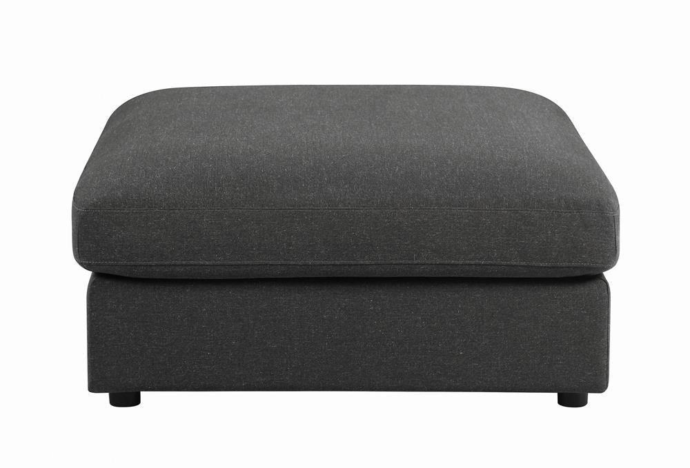 Serene Upholstered Rectangular Ottoman Charcoal - Image 1