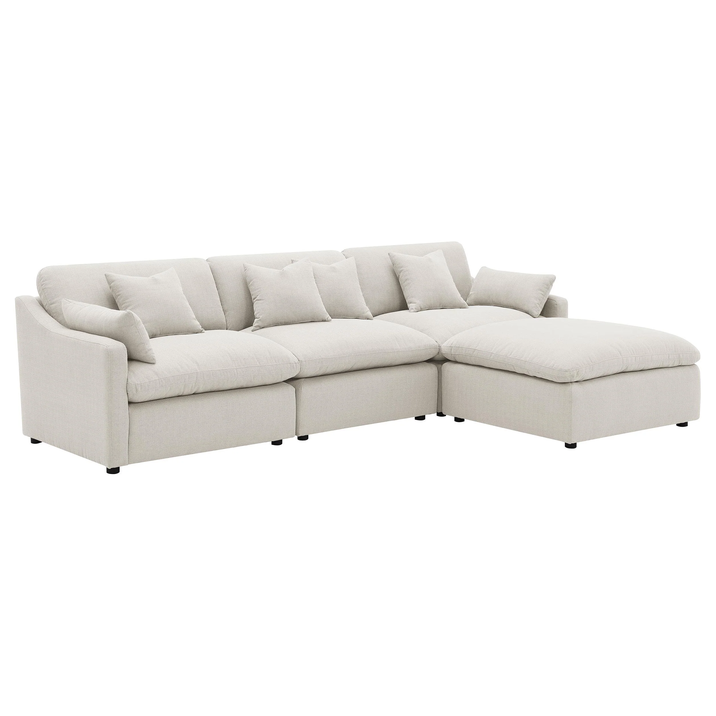 Hobson 4-piece Upholstered Modular Sectional Sofa Ivory - Image 2