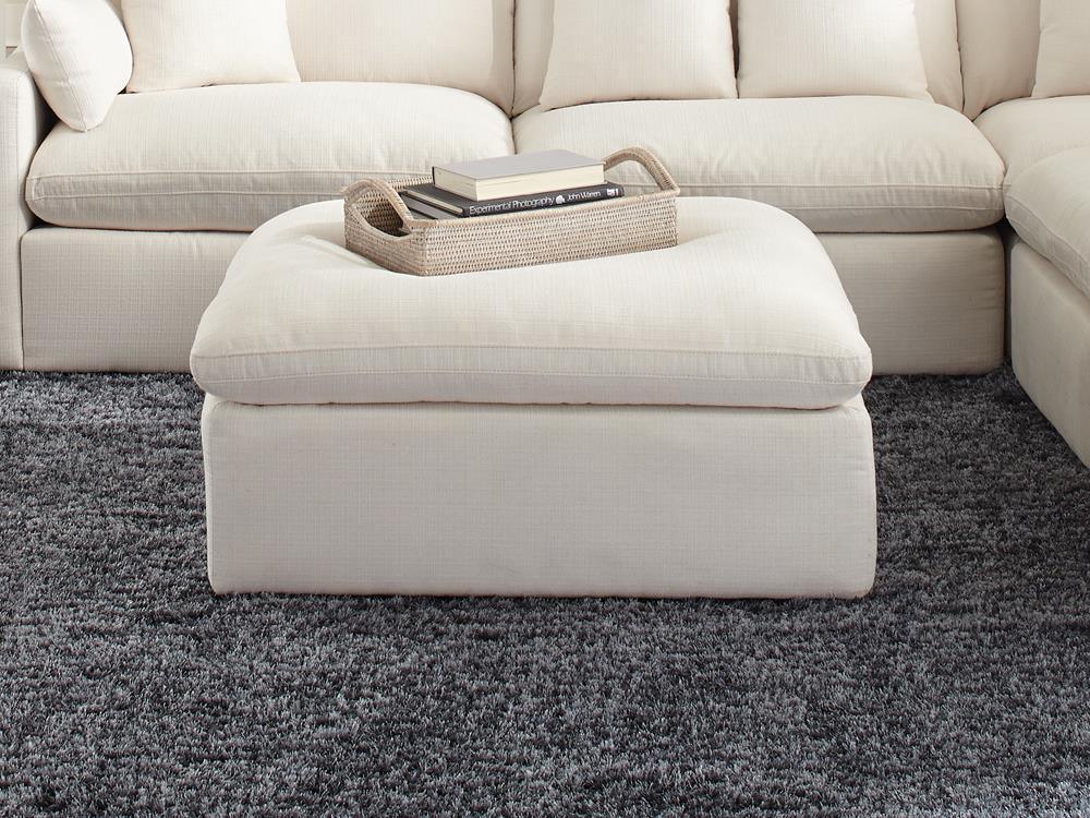 Hobson Cushion Seat Ottoman Off white - Image 1