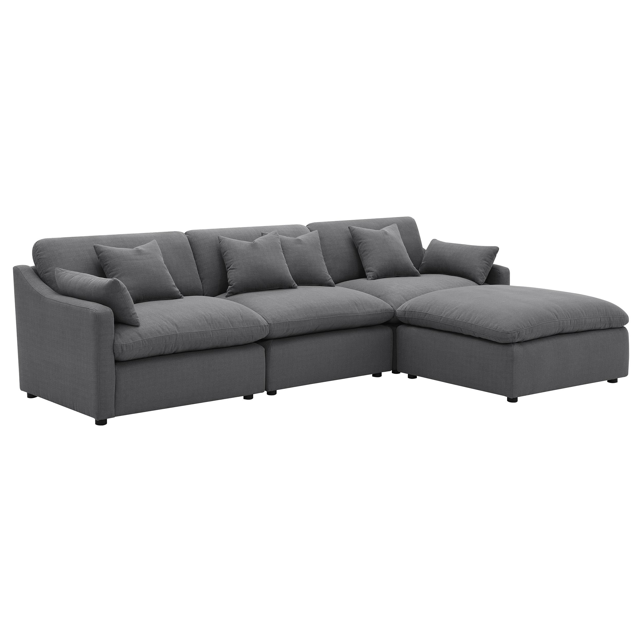 Hobson 4-piece Upholstered Modular Sectional Sofa Charcoal - Image 2