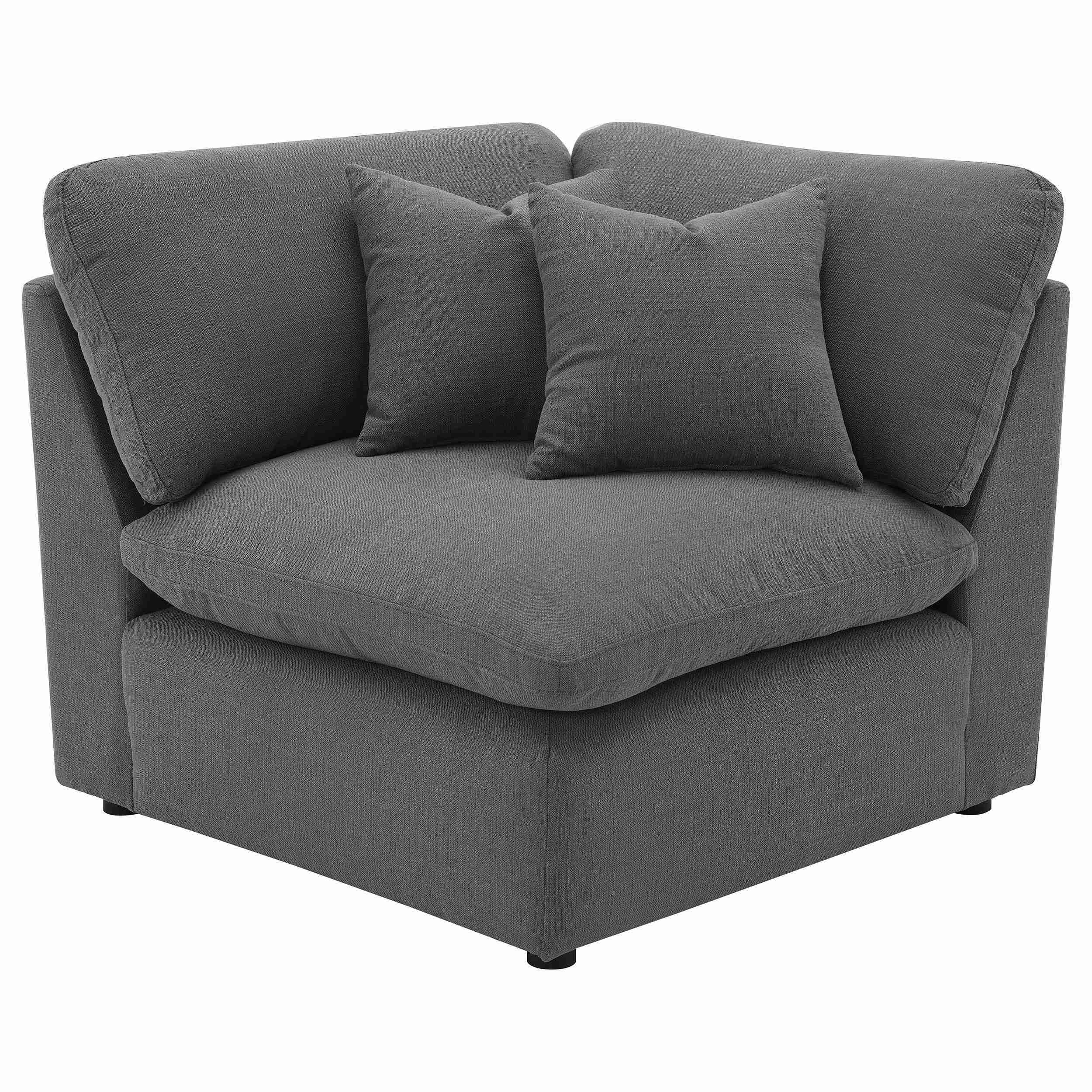 Hobson 6-Piece Upholstered Modular Sectional Sofa Charcoal - Image 3