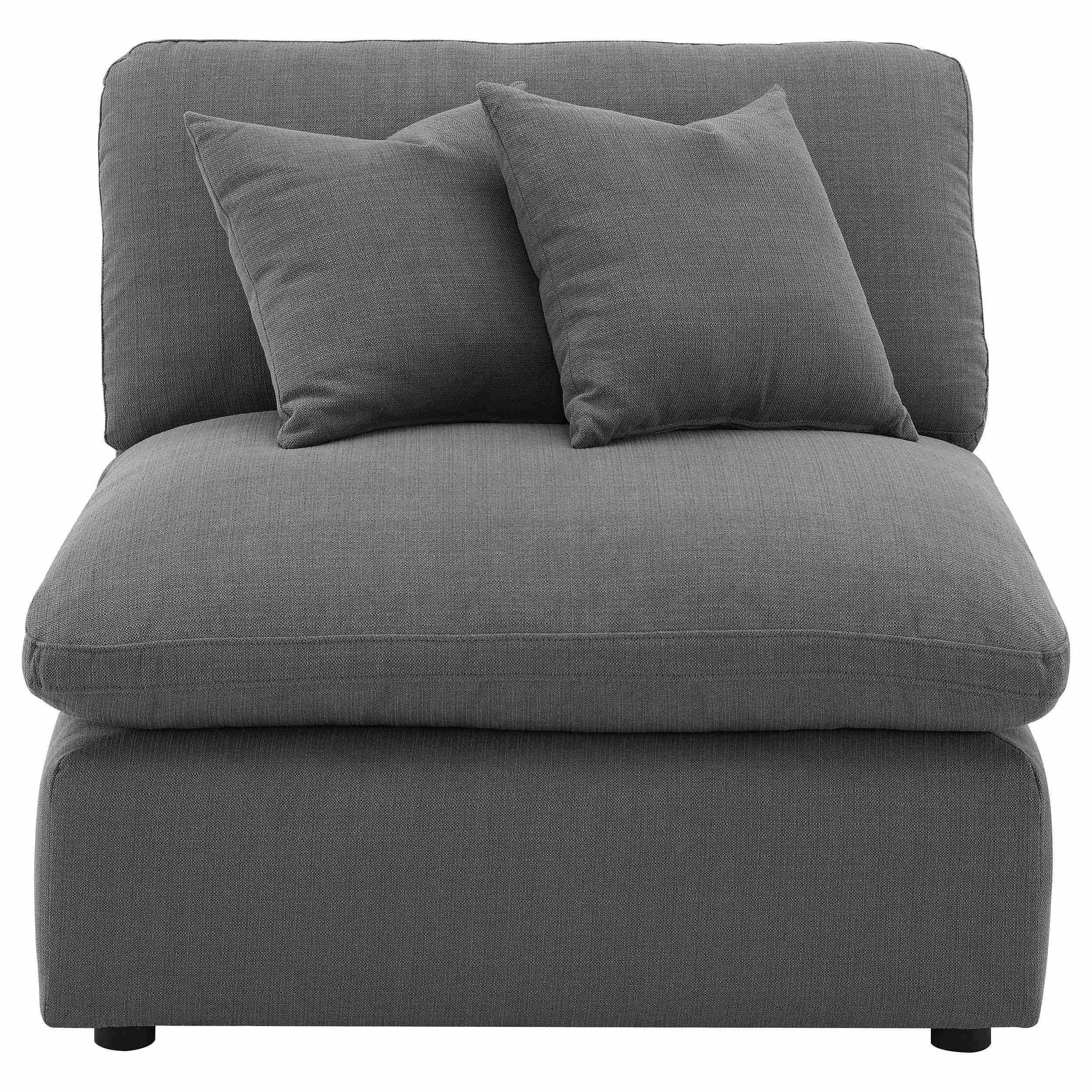 Hobson Upholstered Armless Chair Charcoal - Image 2