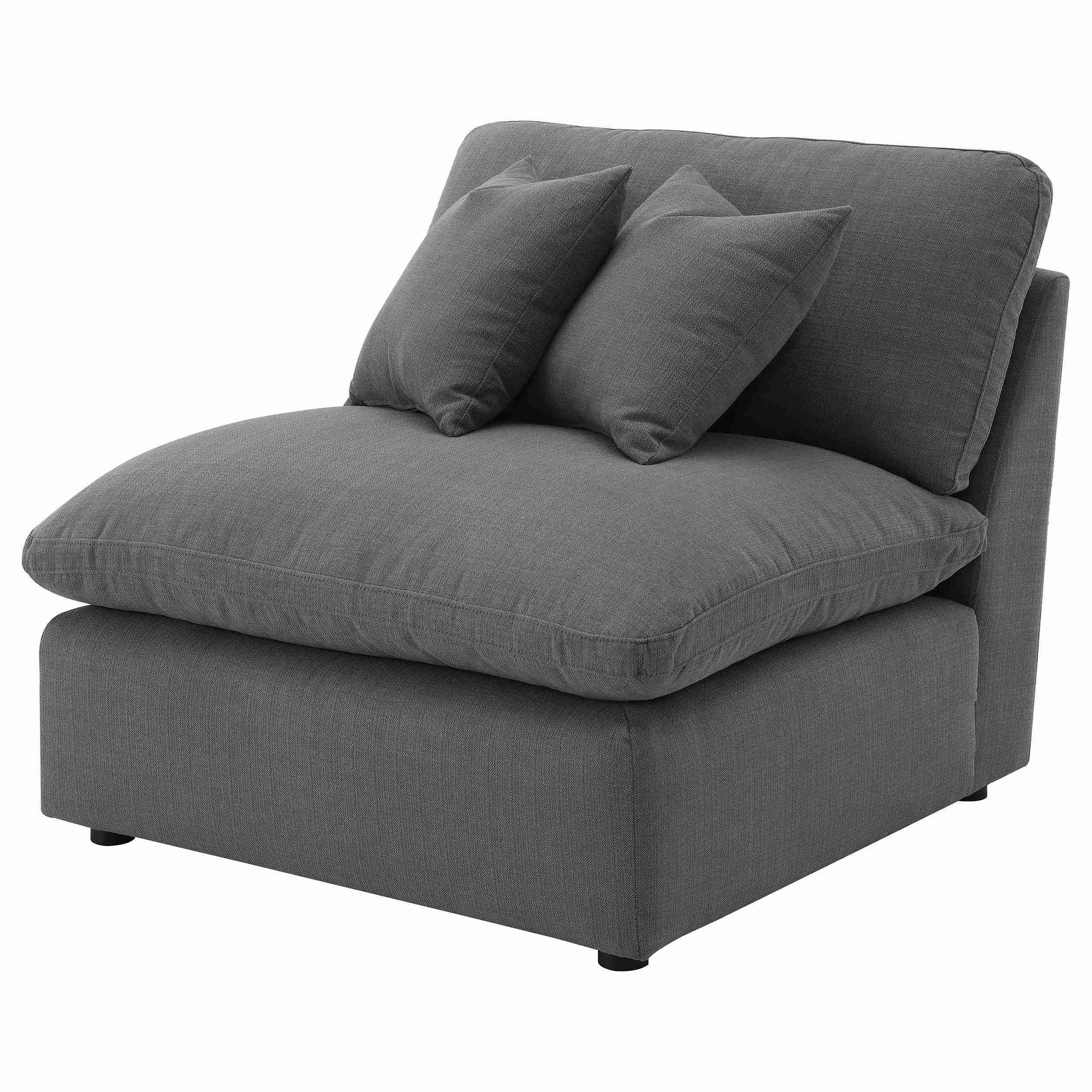 Hobson Upholstered Armless Chair Charcoal - Image 3