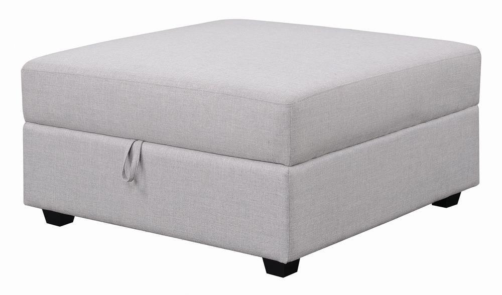 Cambria Square Storage Ottoman Grey - Image 2