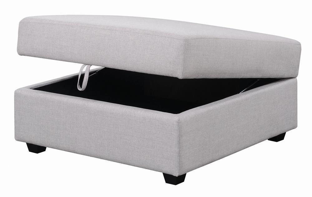 Cambria Square Storage Ottoman Grey - Image 3