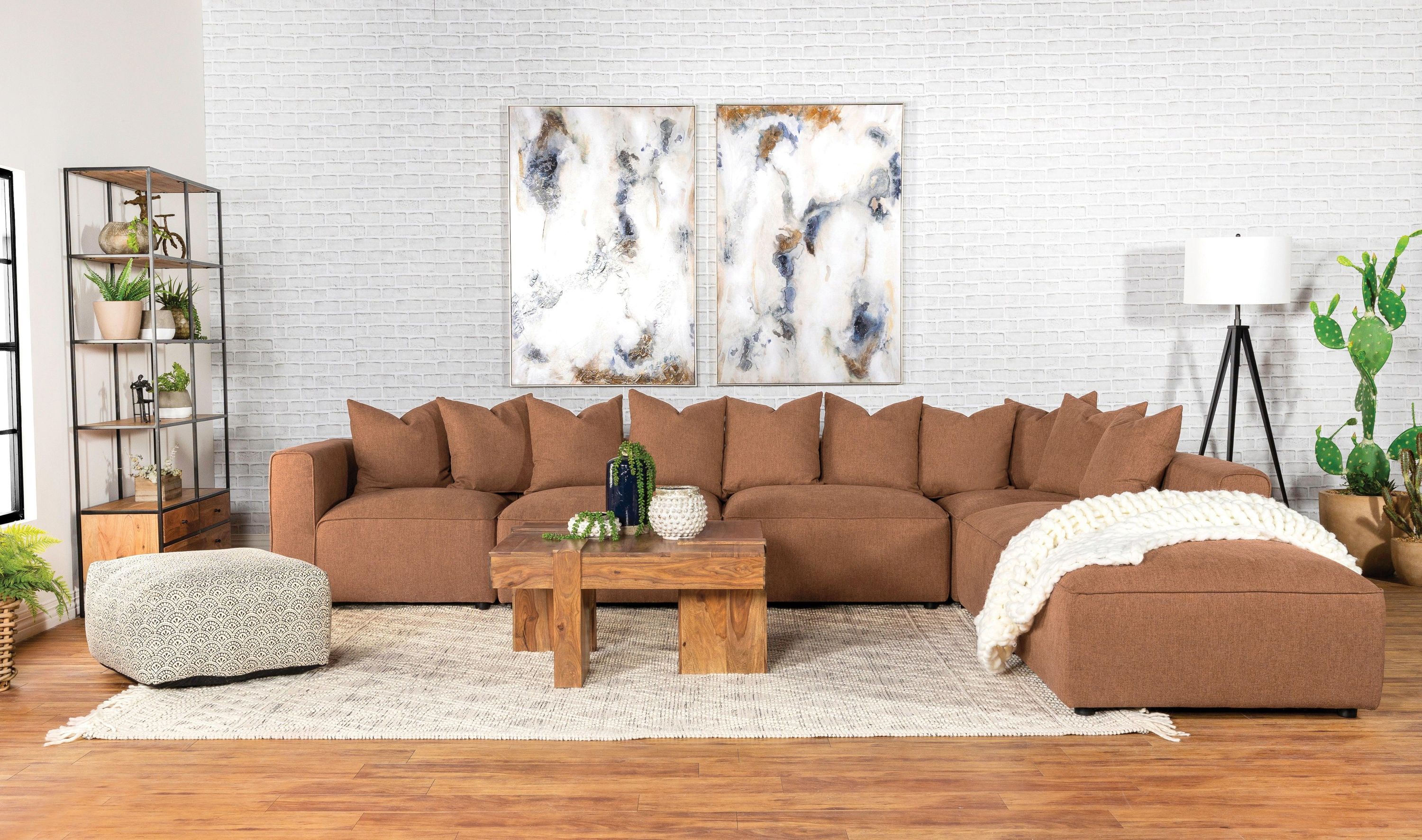 Jennifer Upholstered Ottoman Terracotta - Image 3