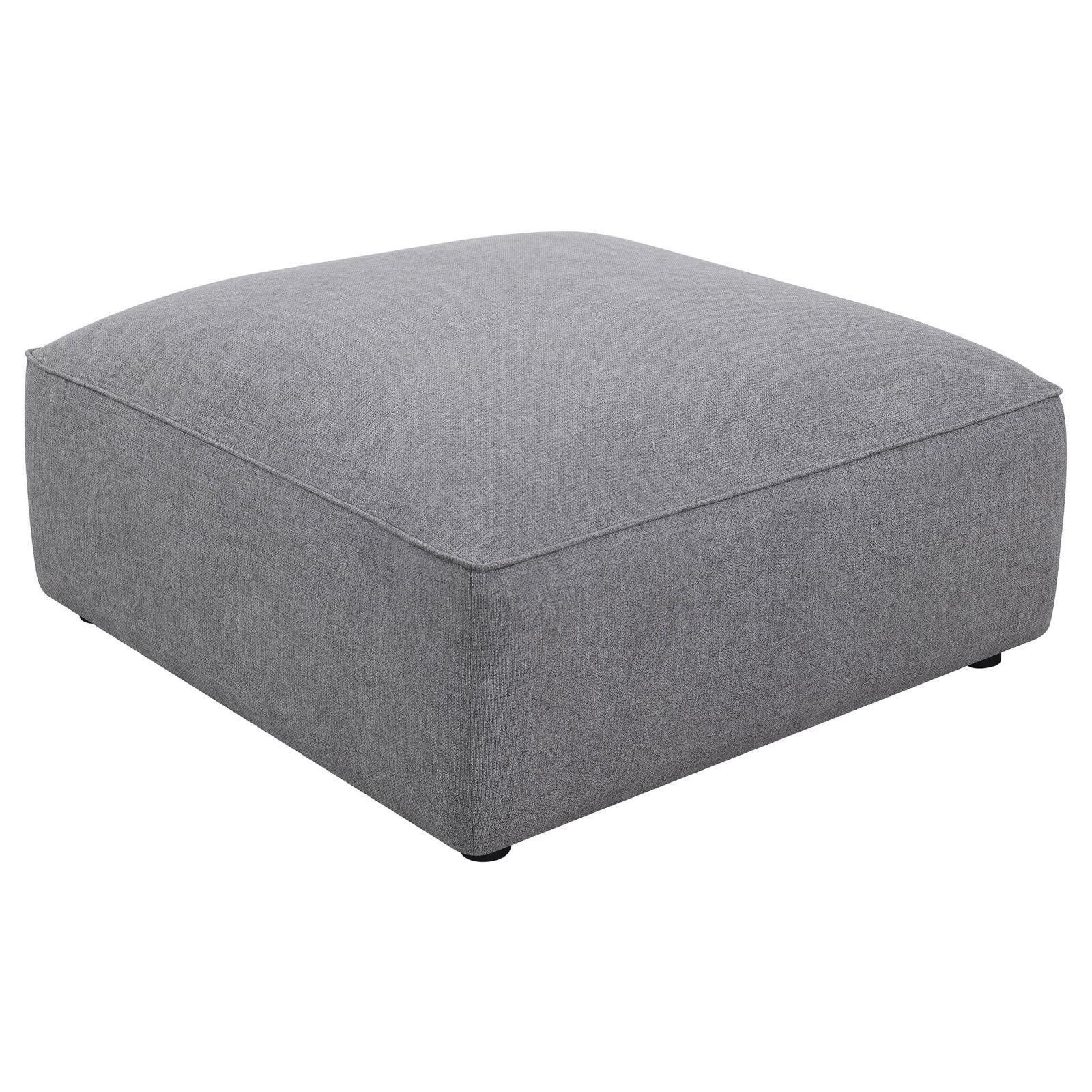 Jennifer Square Upholstered Ottoman Grey - Image 1