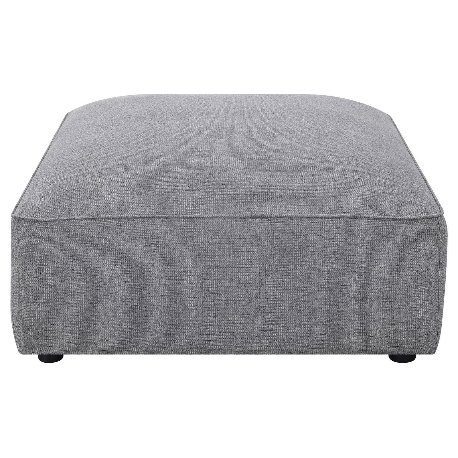 Jennifer Square Upholstered Ottoman Grey - Image 2