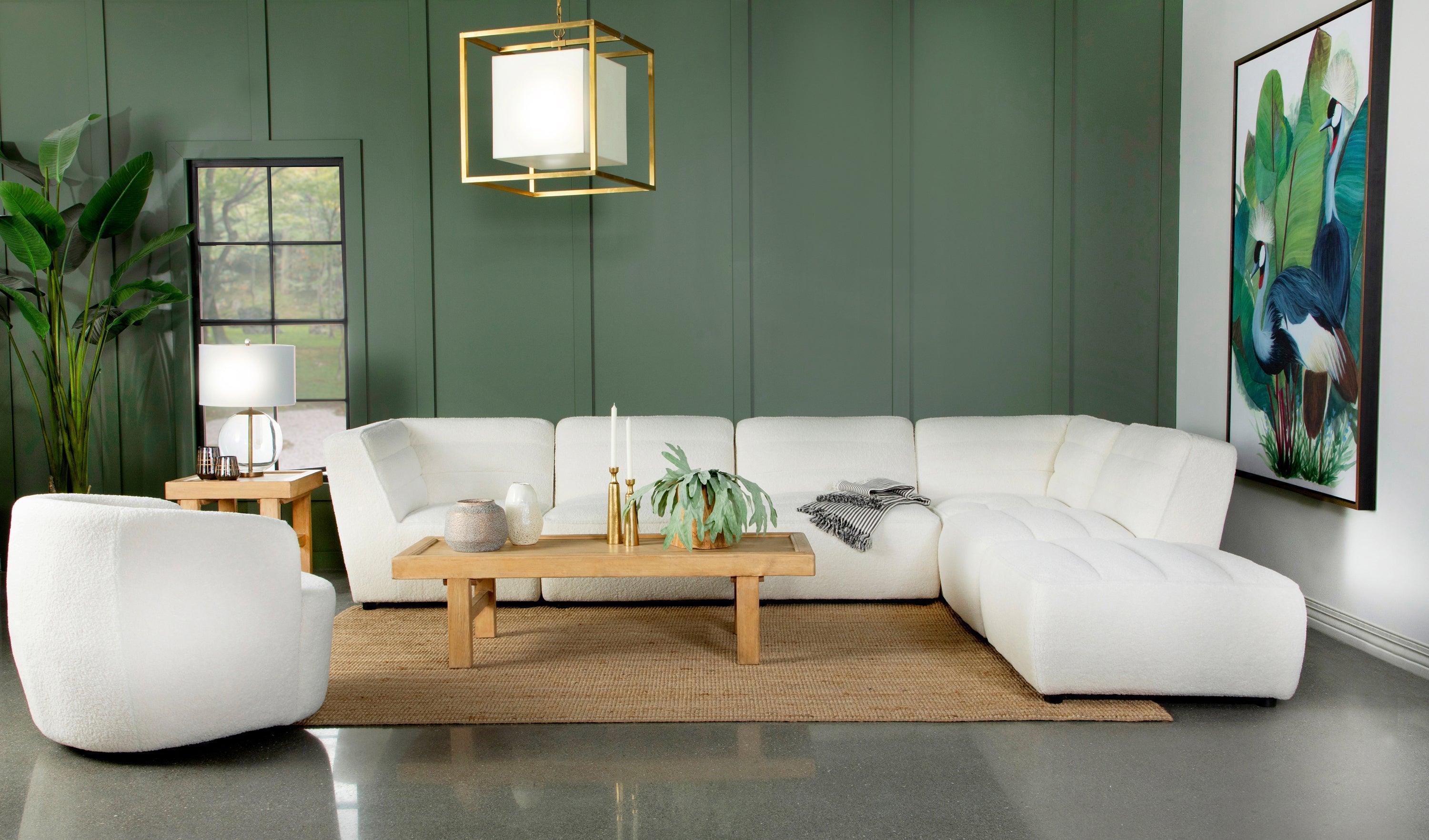 Sunny Upholstered Ottoman Natural - Image 3
