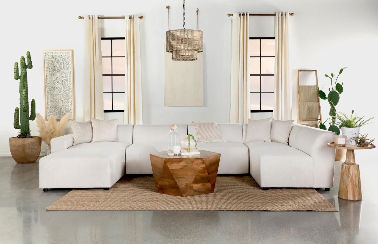 Freddie Upholstered Square Ottoman Pearl - Image 1