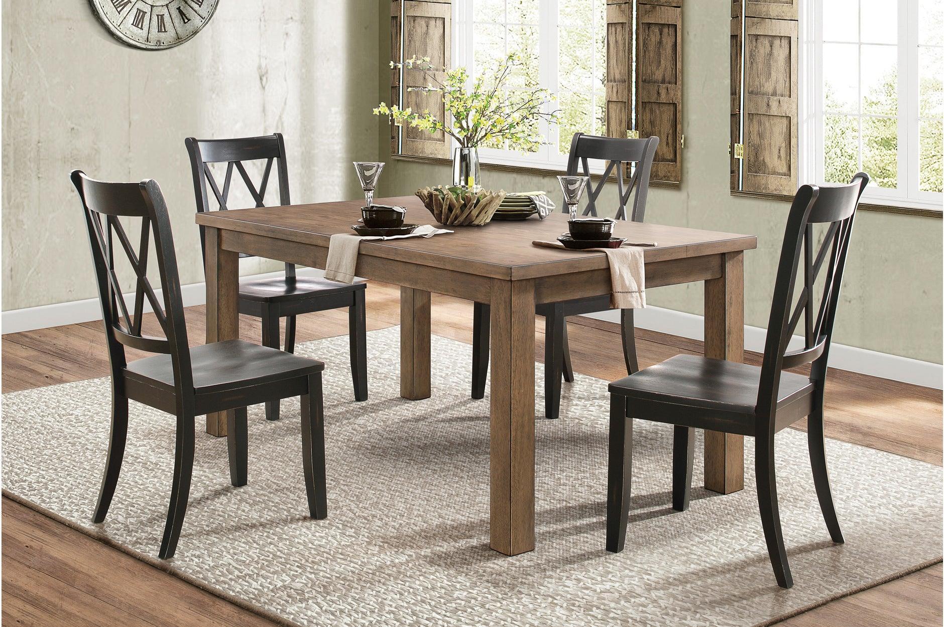 Janina Natural Teal Rectangular Dining Room Set - Image 2