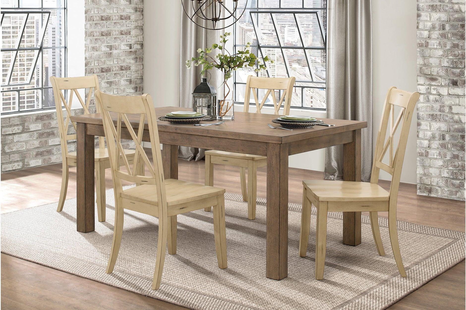Janina Natural Teal Rectangular Dining Room Set - Image 3