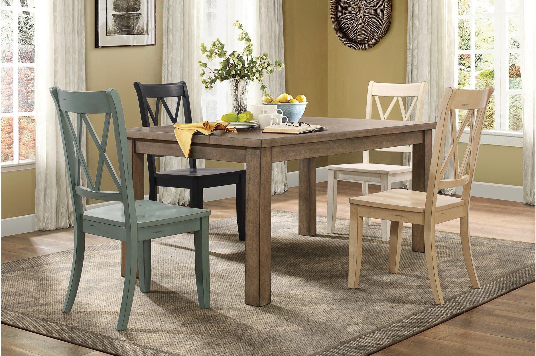 Janina Natural Teal Rectangular Dining Room Set - Image 1