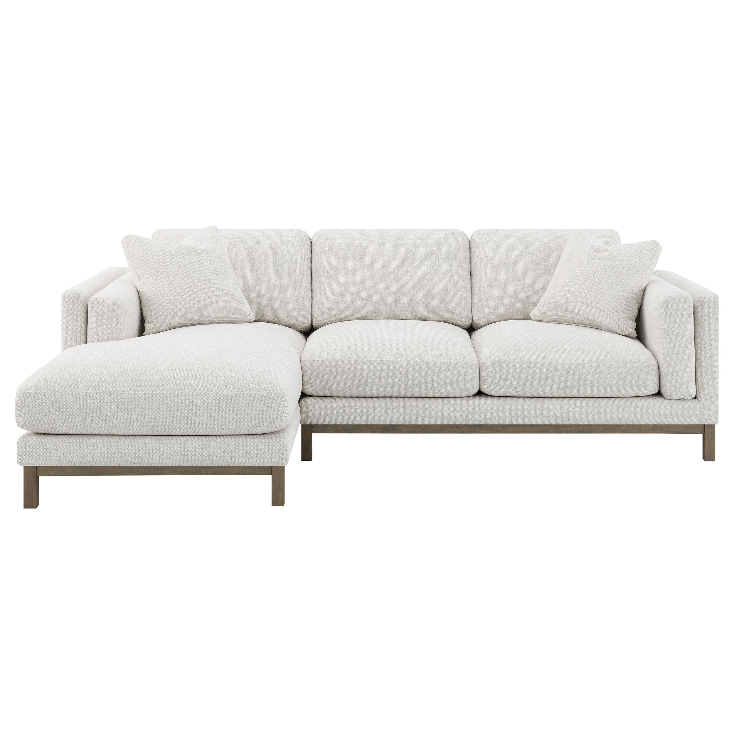 Geneva Boucle Upholstered Sectional Chaise Sofa Sand - Image 3
