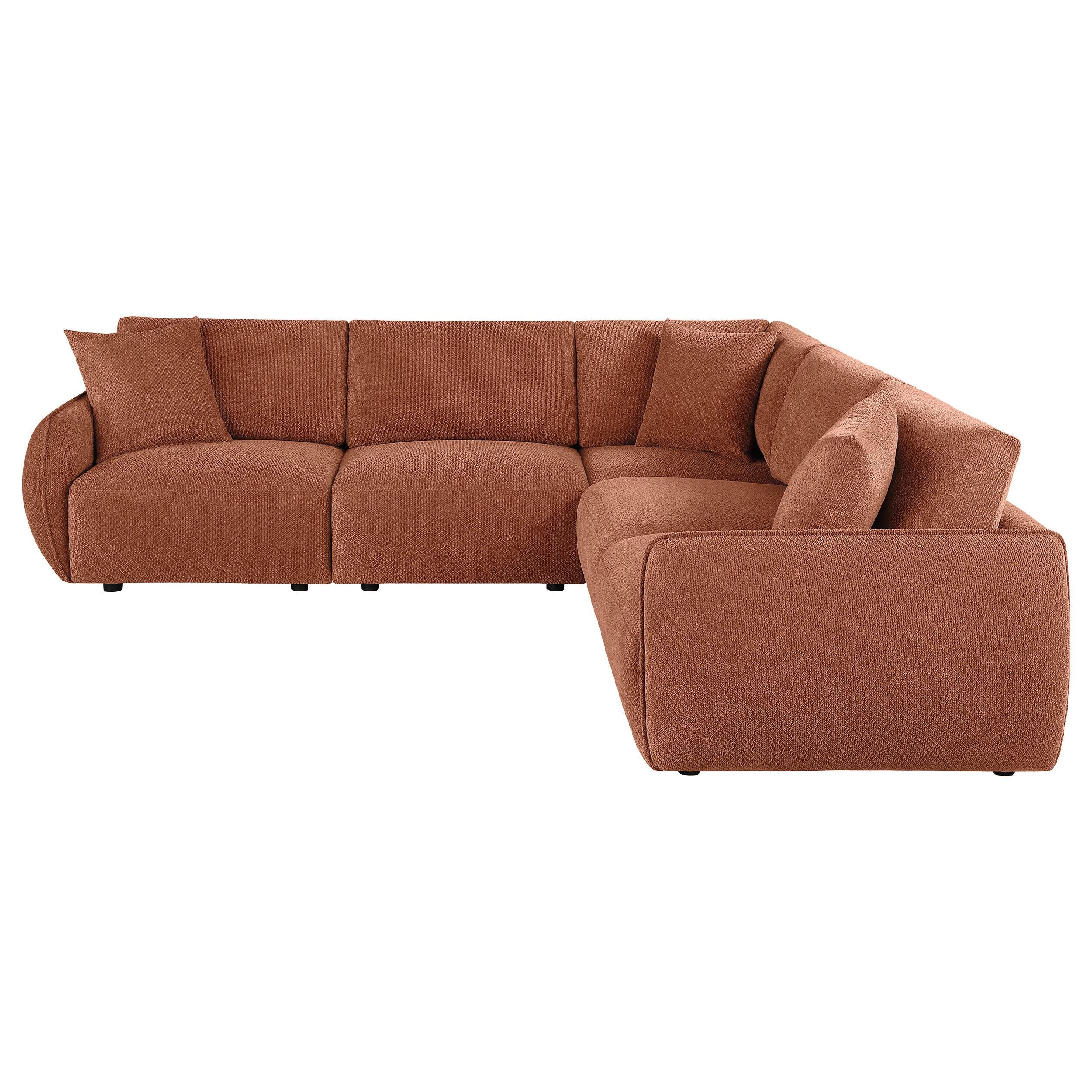 Elysia 5-piece Chenille Upholstered Modular Sectional Sofa Coral - Image 2