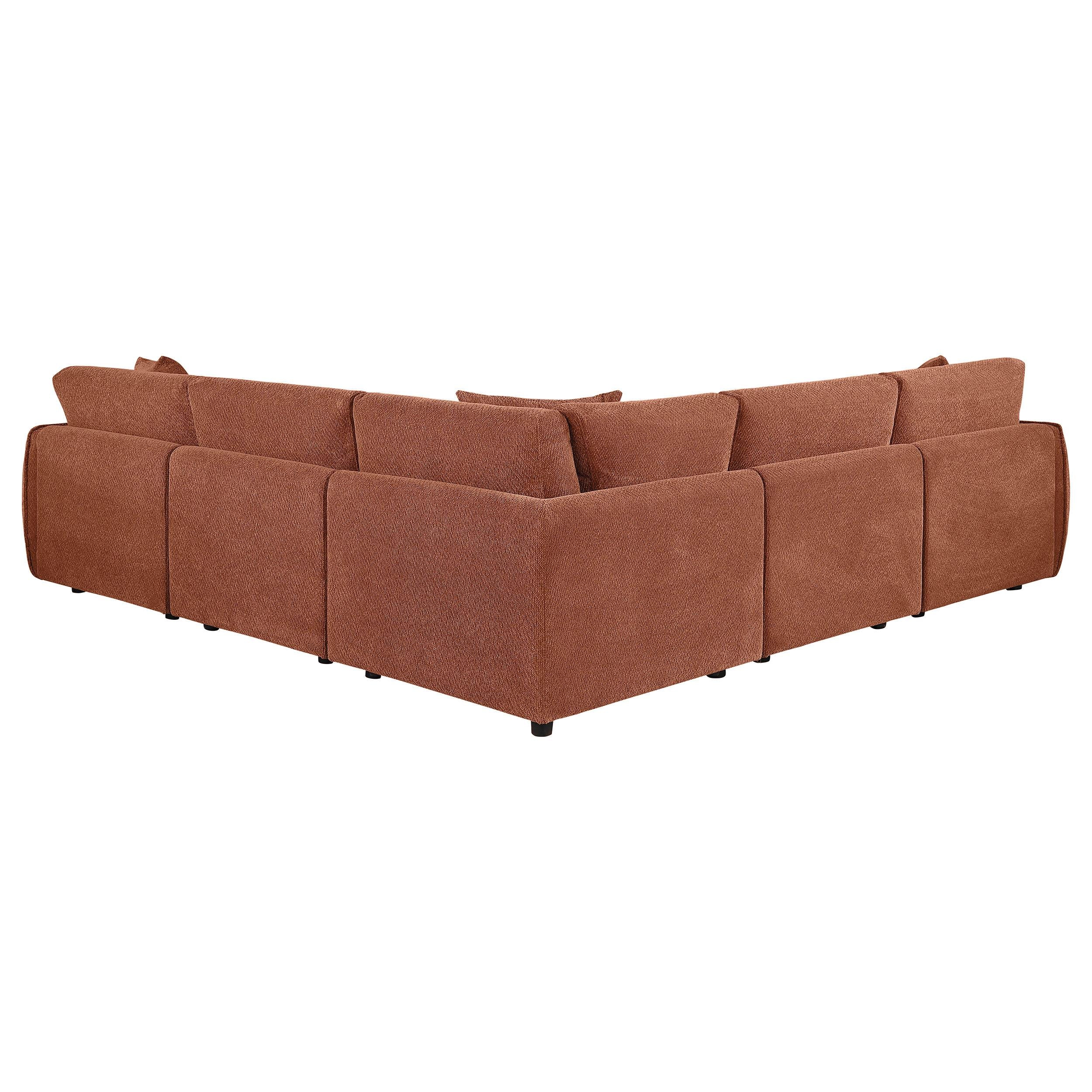 Elysia 5-piece Chenille Upholstered Modular Sectional Sofa Coral - Image 3