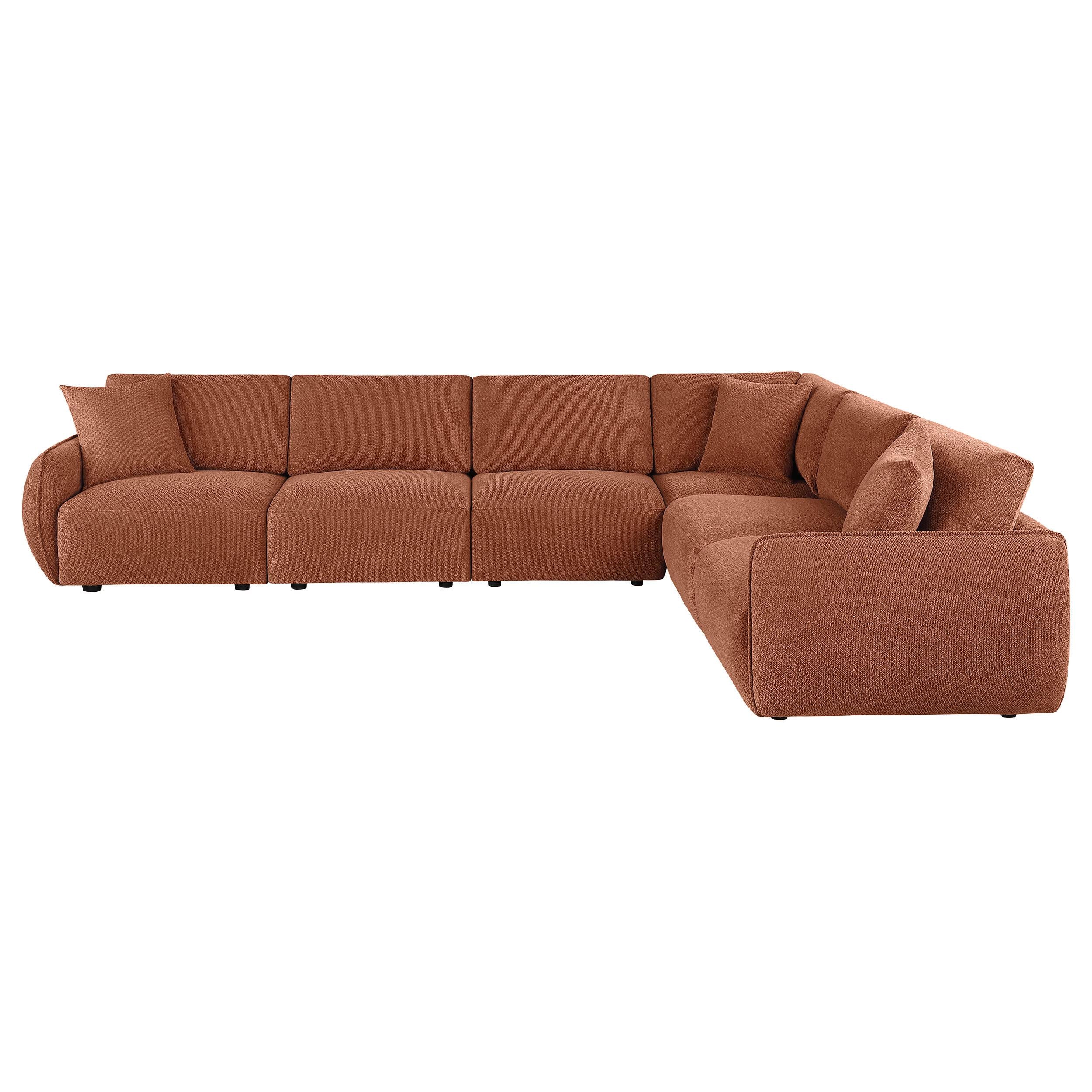 Elysia 6-piece Chenille Upholstered Modular Sectional Sofa Coral - Image 2
