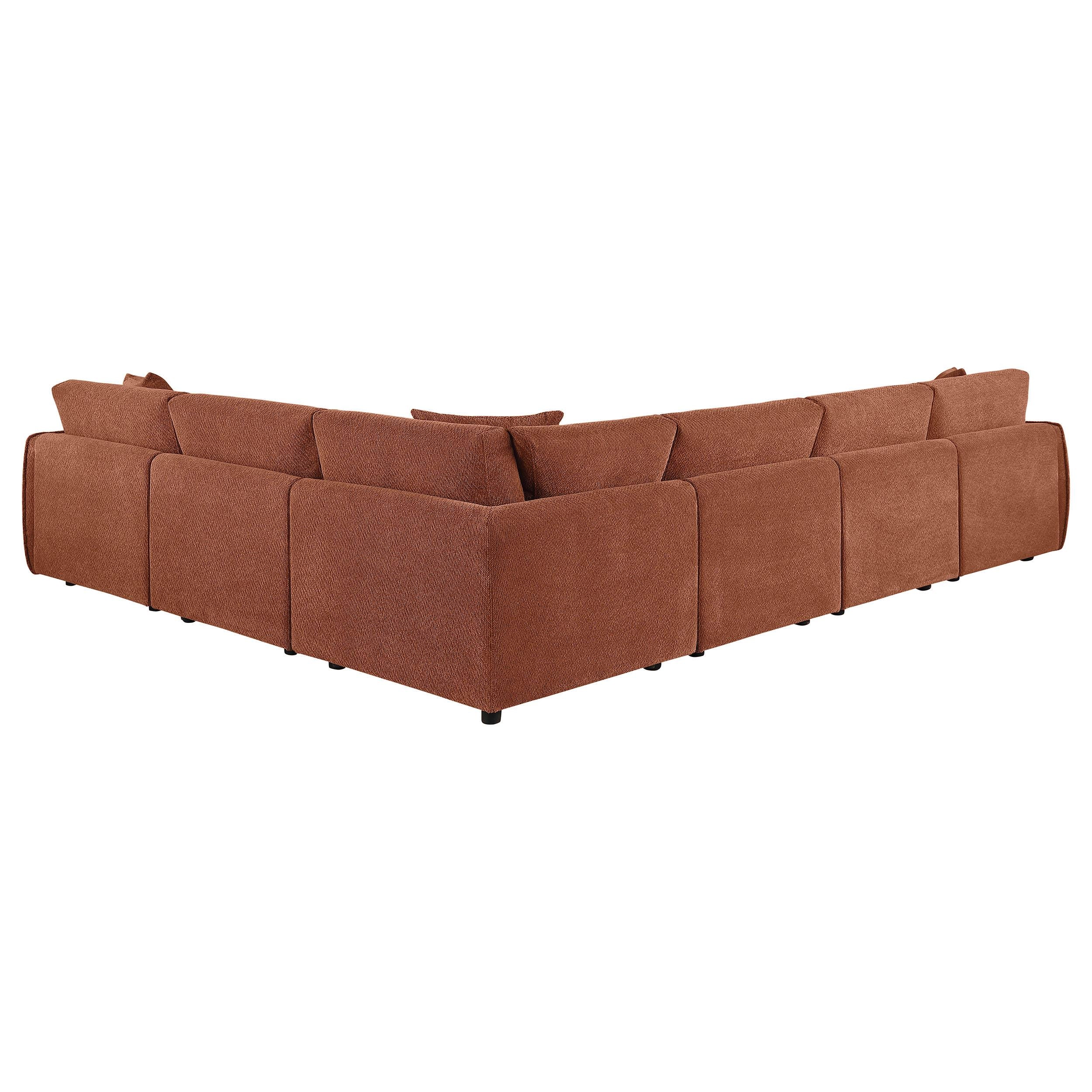 Elysia 6-piece Chenille Upholstered Modular Sectional Sofa Coral - Image 3