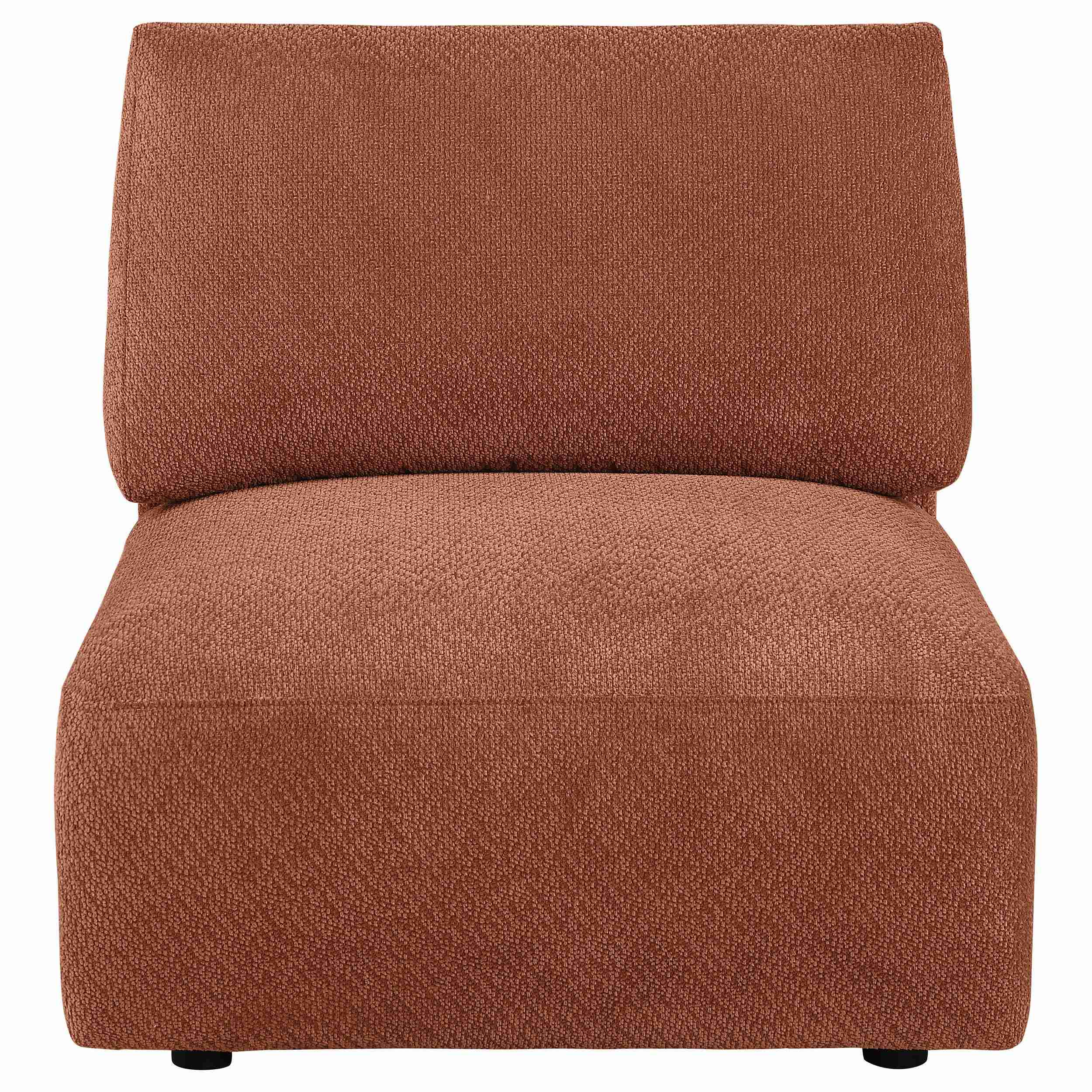 Elysia Chenille Upholstered Modular Armless Chair Coral - Image 2