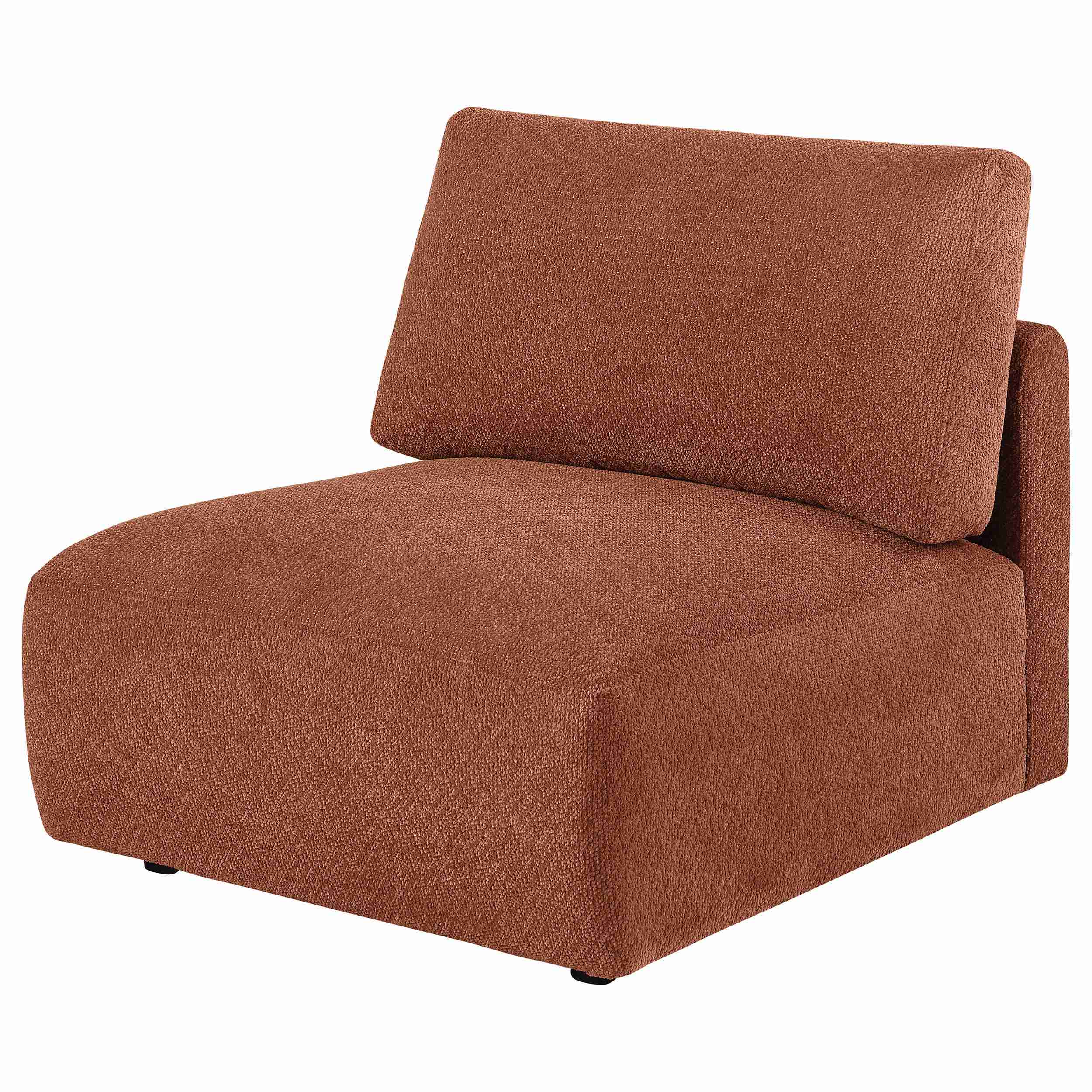 Elysia Chenille Upholstered Modular Armless Chair Coral - Image 3